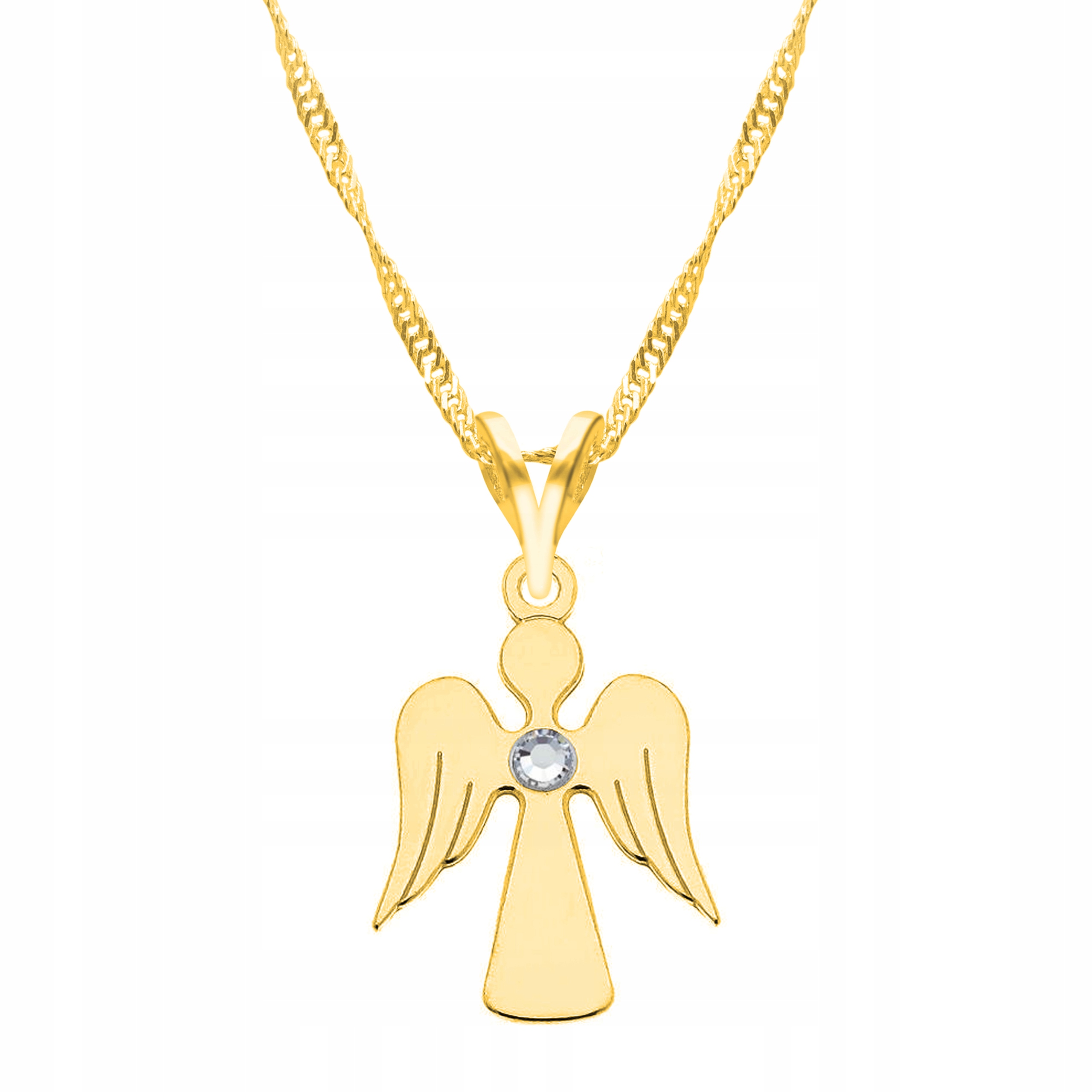 Řetízek zlatý náhrdelník 925 Andílek Zirkon