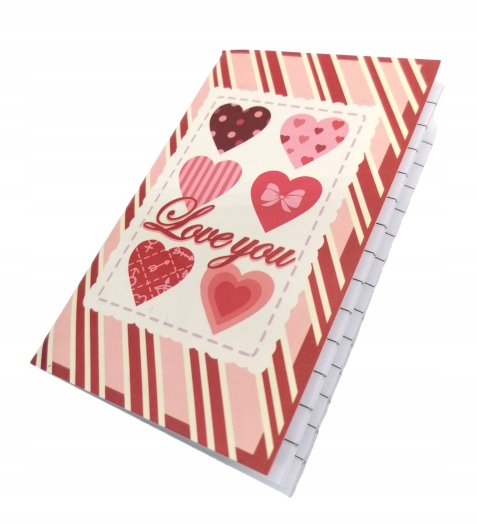 Notes kieszonkowy notesik na WALENTYNKI wzór mini prezent