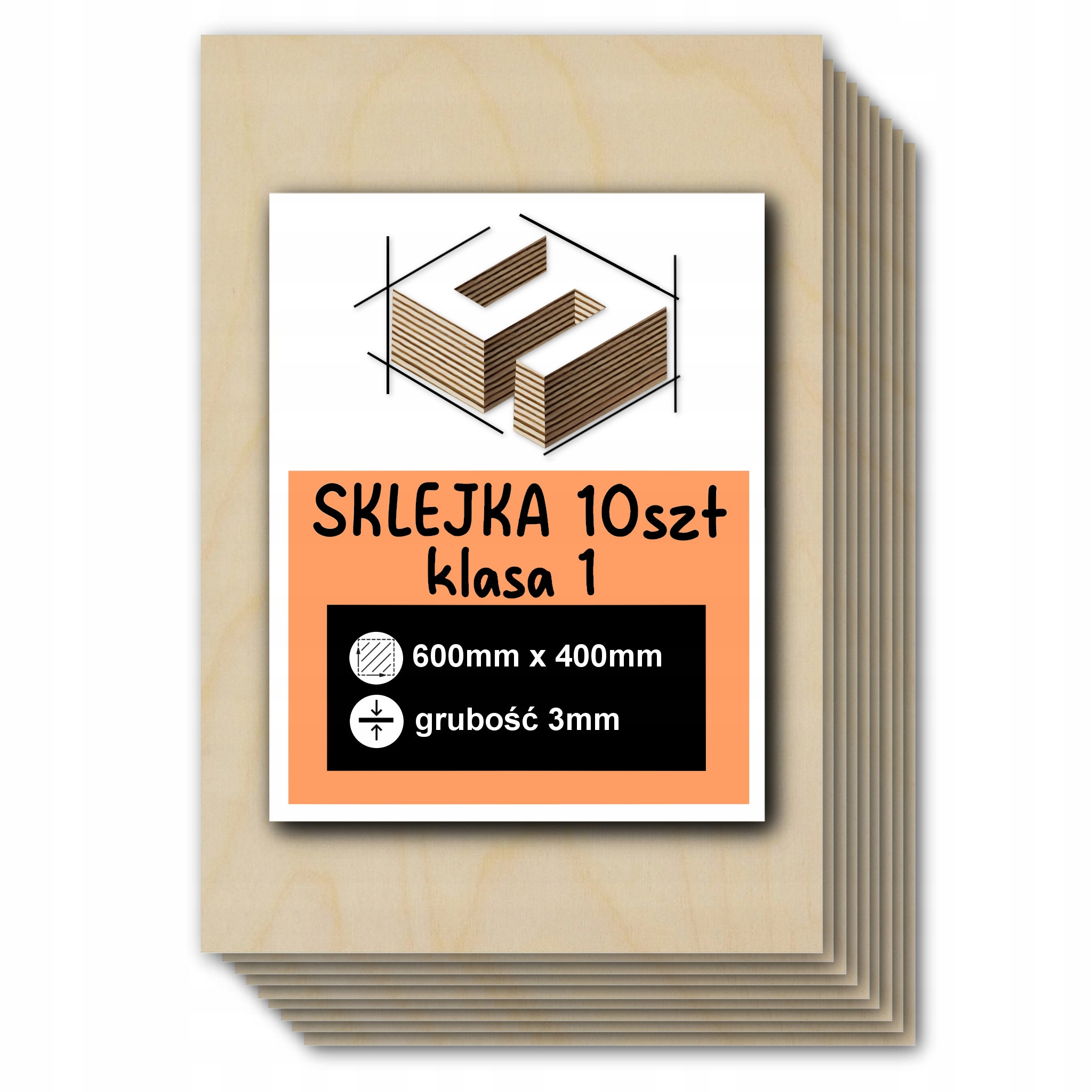 Překližka 3 mm Formatka Pro Laser Cnc Gravírování 40x60 cm 400x600 mm Třída 1 10 ks