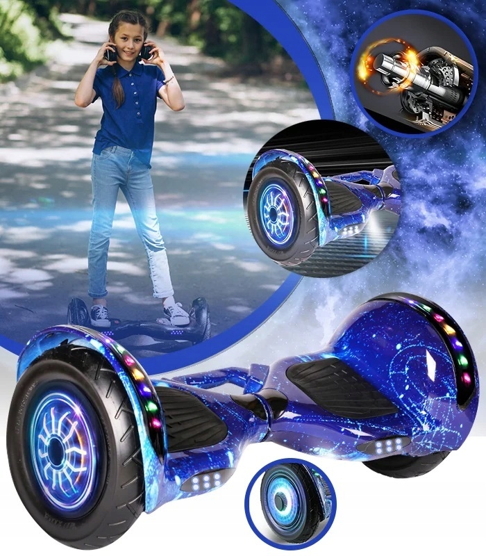 Deskorolka Elektryczna Hoverboard Deska Duże Koła 10” Rgb Led Bluetooth