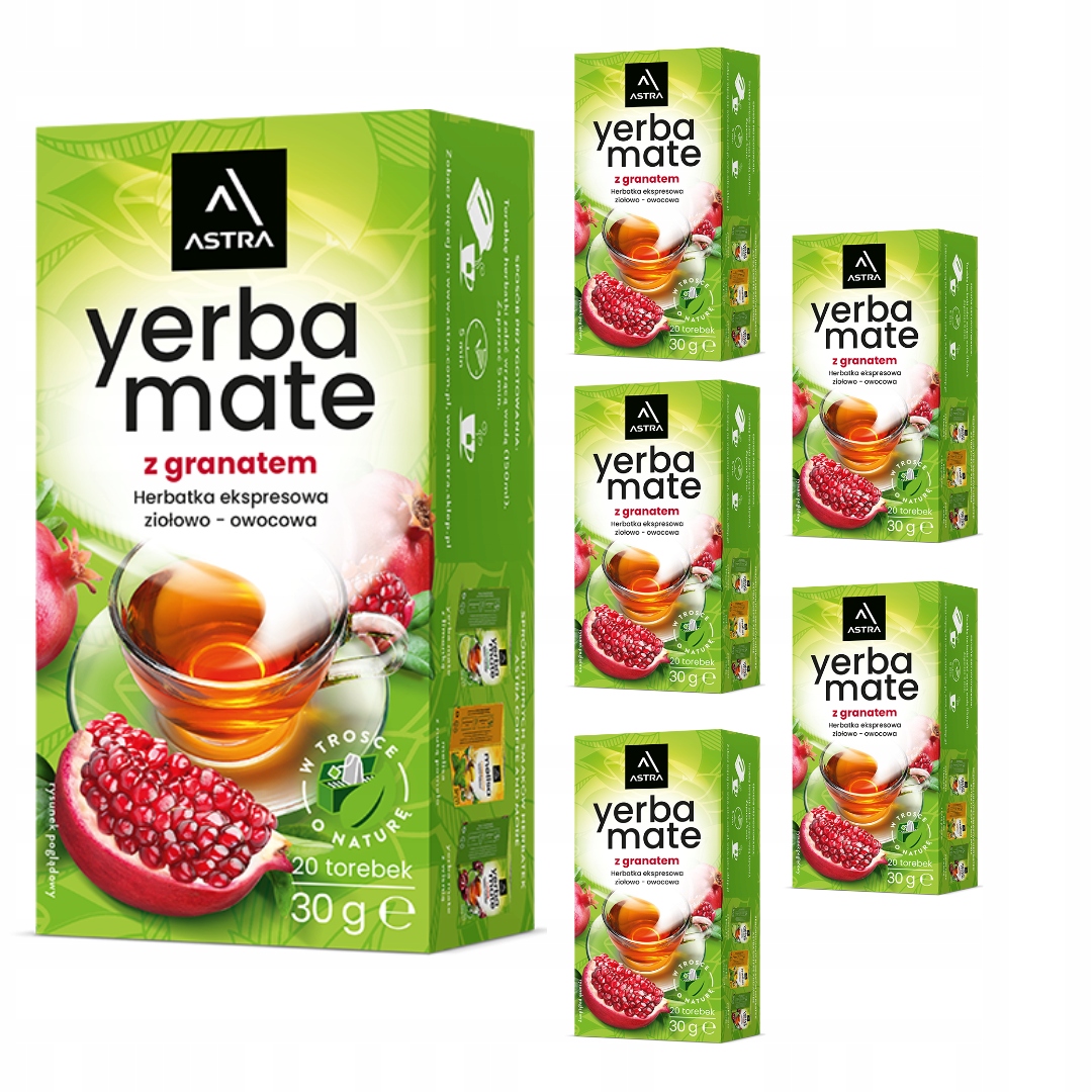 Herbata Ekspresowa Astra Yerba Mate z granatem PAKIET