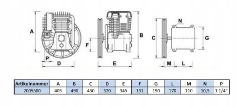 Pompa Agregat Kompresor Sprężarka Głowica B5900B Zasilanie sieciowe