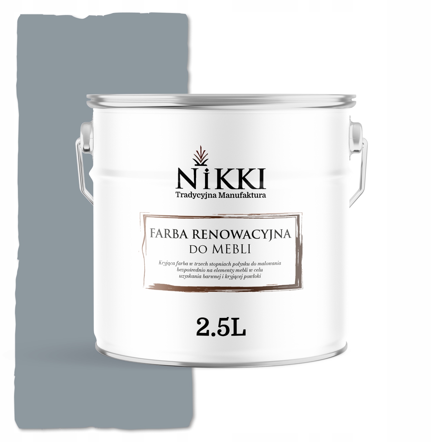 Farba Na Kuchynský Nábytok Predných Častí Skriniek Šedá Modrá RAL7001 Mat 2,5 L