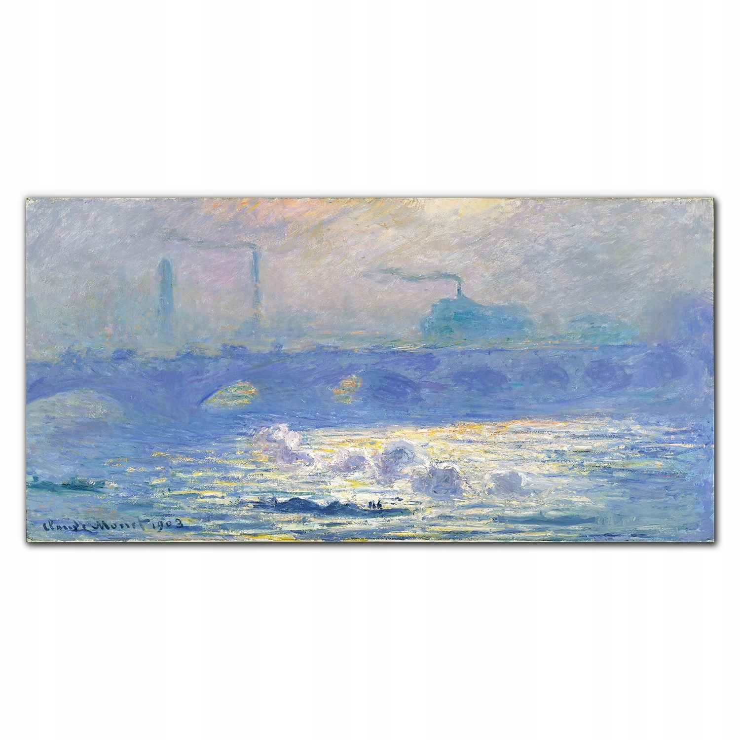 Obraz na plátne Waterloo bridge Monet 140 x 70 cm