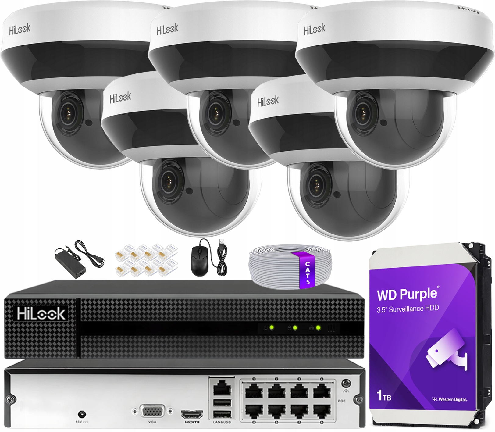 Monitorovanie Ip Rozširujúci set 5 kamier 4Mpx Ptz Rekordér 8 kanálov