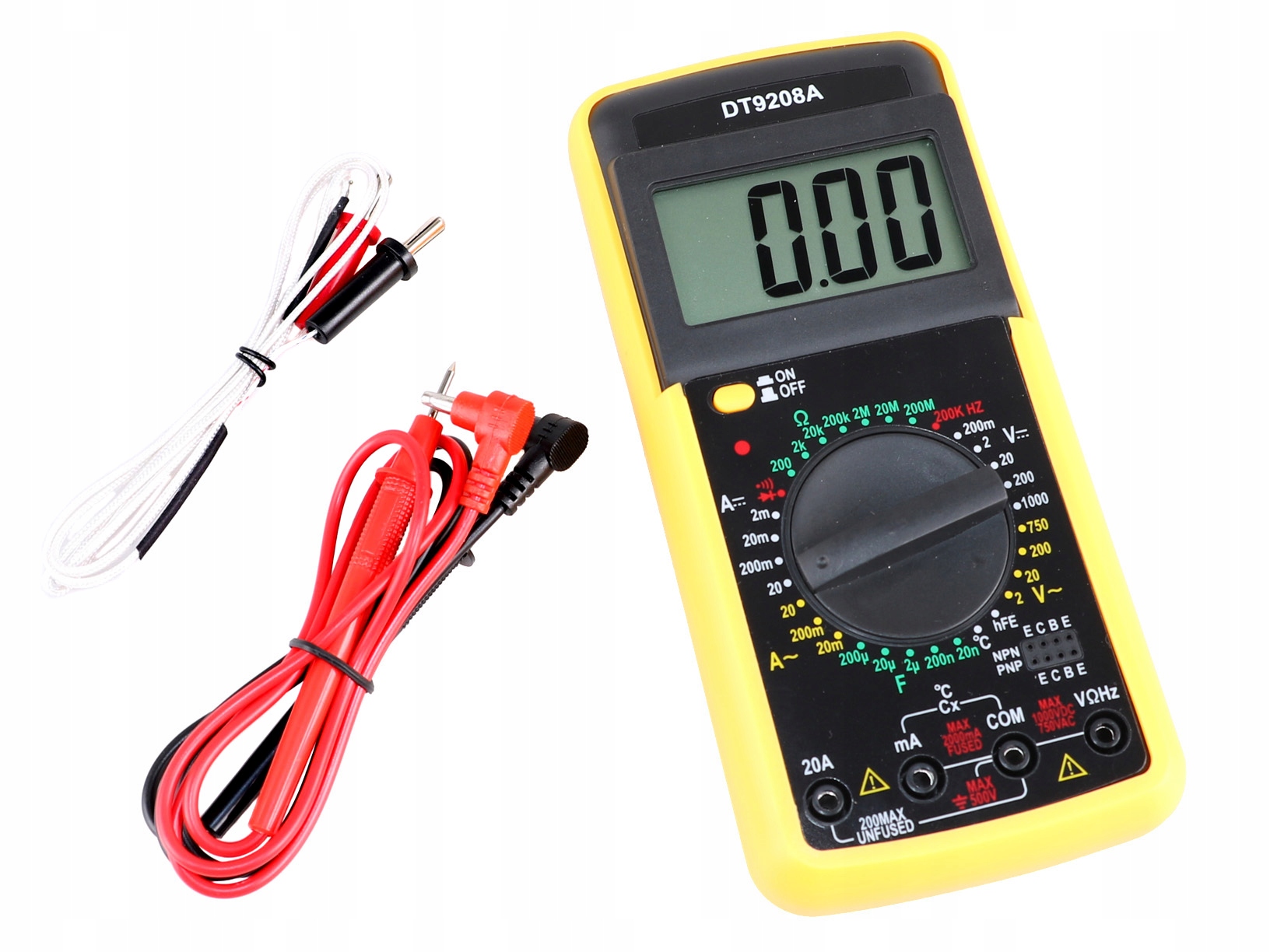 

Miernik LCD Multimetr z temperaturą DT9208A