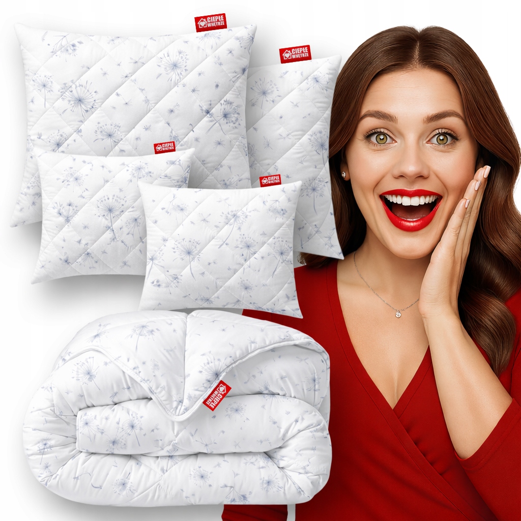 Set Přikrývka 140x200 2x Polštář 70x80 2x Polštářky Fúkačky