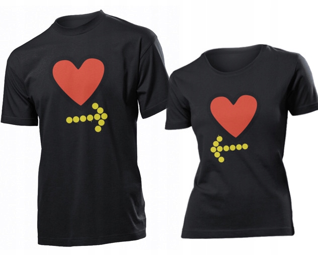 

Koszulki dla par Love Serce Serduszka S