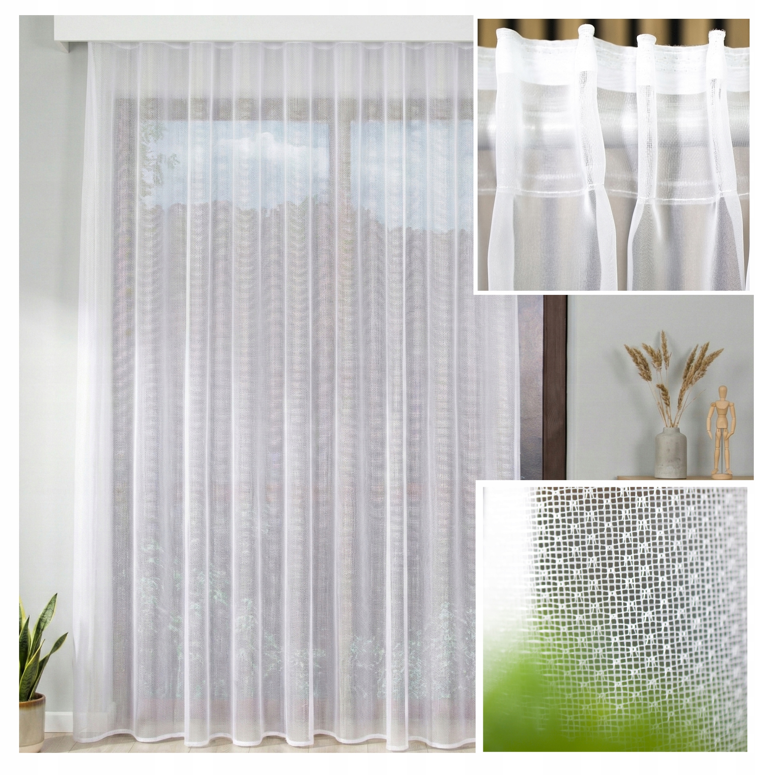 Hotová Záclona Skandinávský Žakár Sonia Bez Žehlení 900x140 Tunel Pokoj