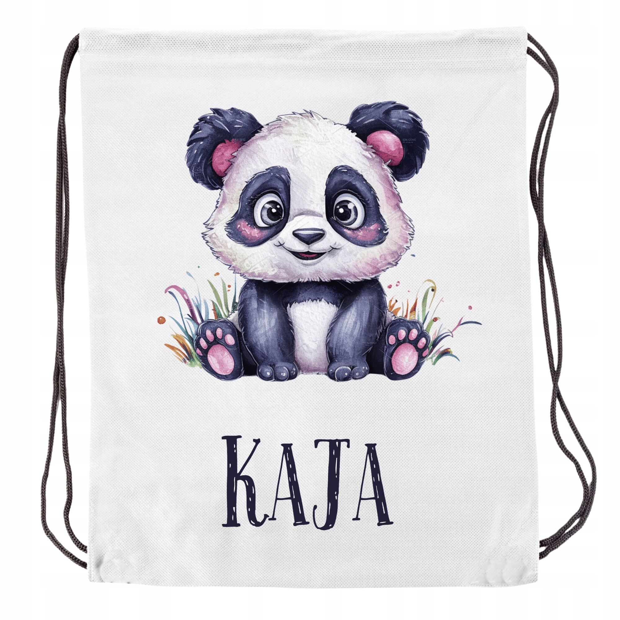 WOREK PLECAK na buty kapcie DO PRZEDSZKOLA SZKOŁY z imieniem PANDA MIŚ