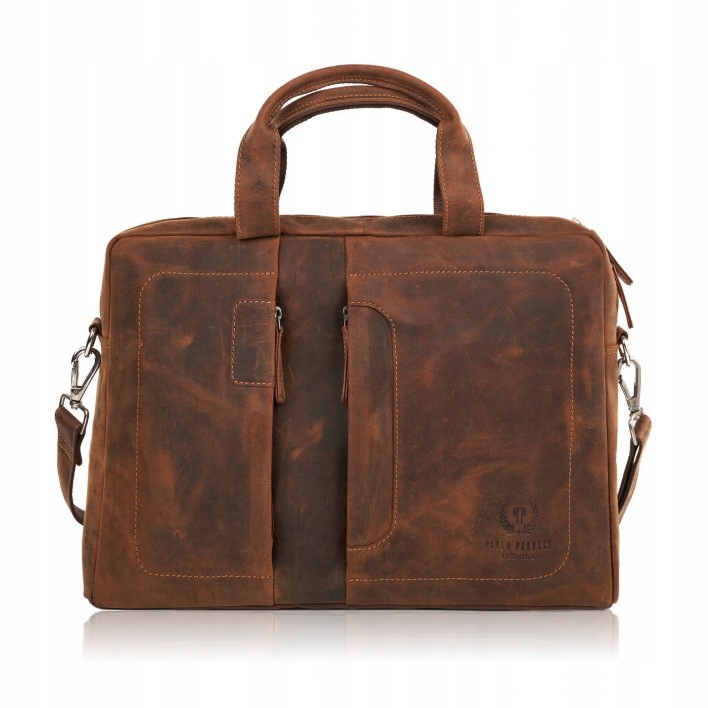 Pánská kožená taška na notebook přes rameno do práce vintage Paolo Peruzzi