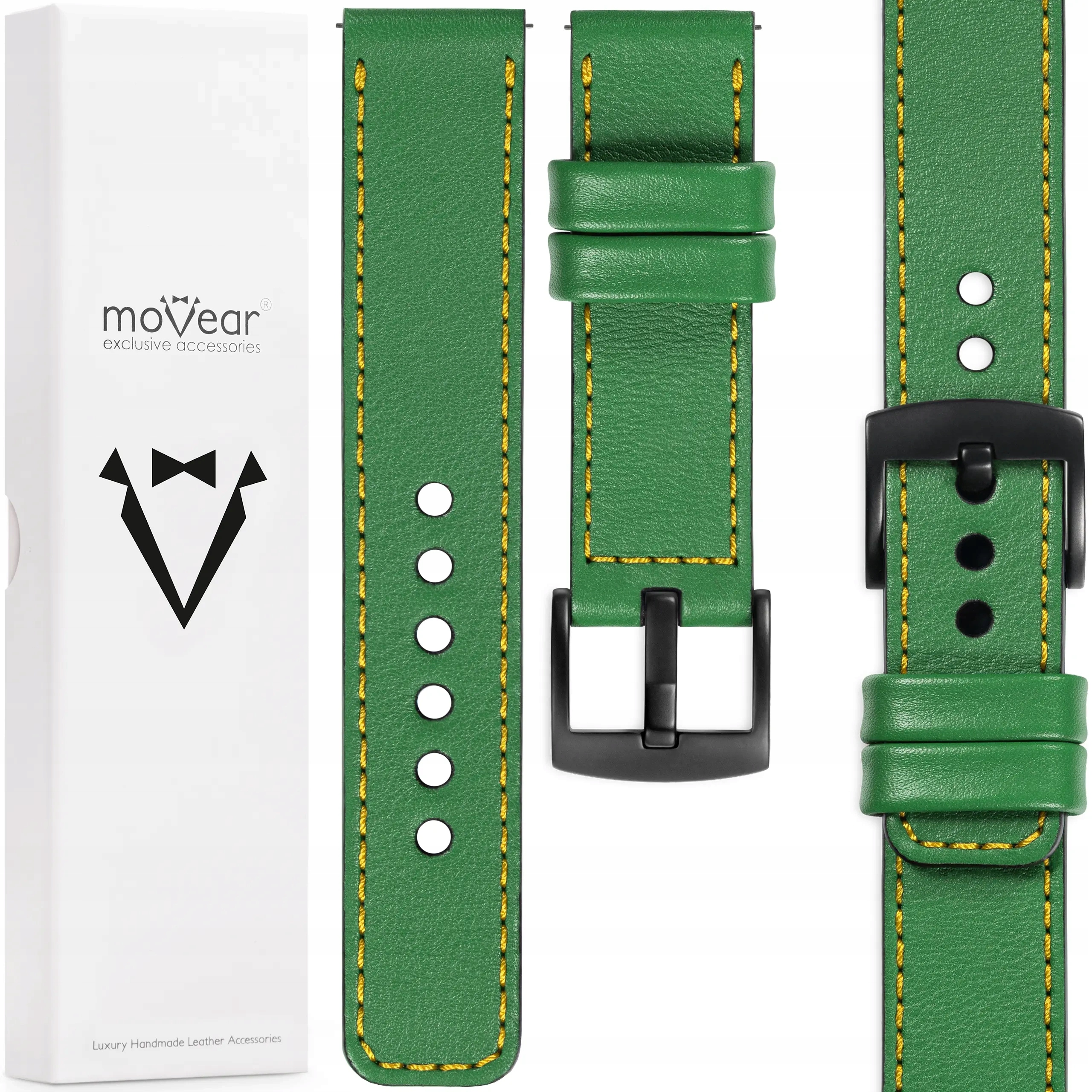 Pásek 24 mm pro prémiové hodinky, exkluzivní, stylový, zelený