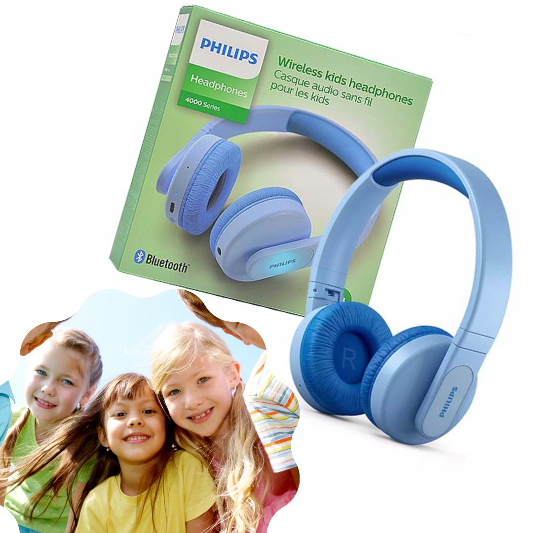 Bezdrátová Bluetooth Sluchátka Přes Uši Pro Děti Philips Usb C Modrá