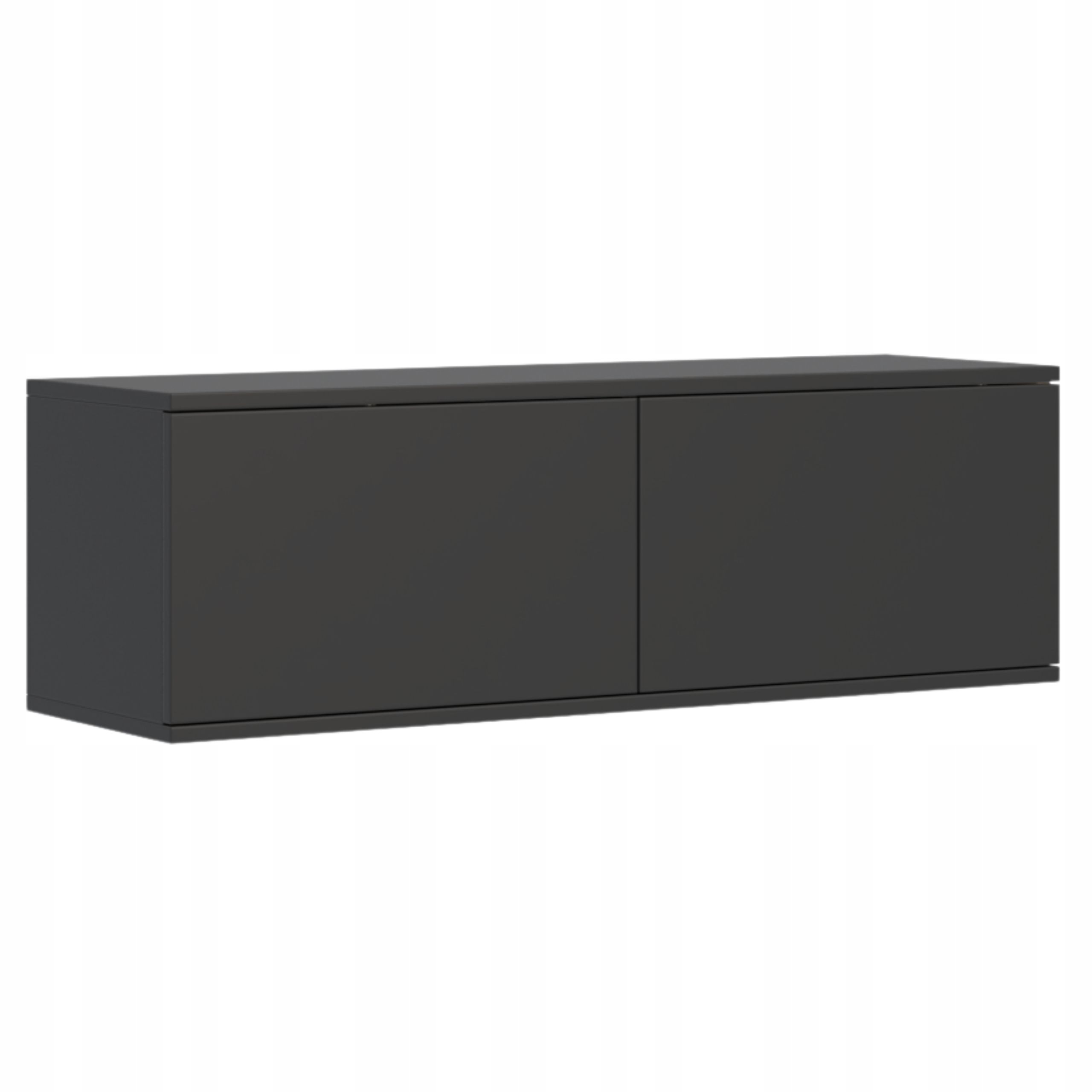 KOMODA SZAFKA RTV CZARNA WISZĄCA 175x30 cm PÓŁKA POD TELEWIZOR TV MONO