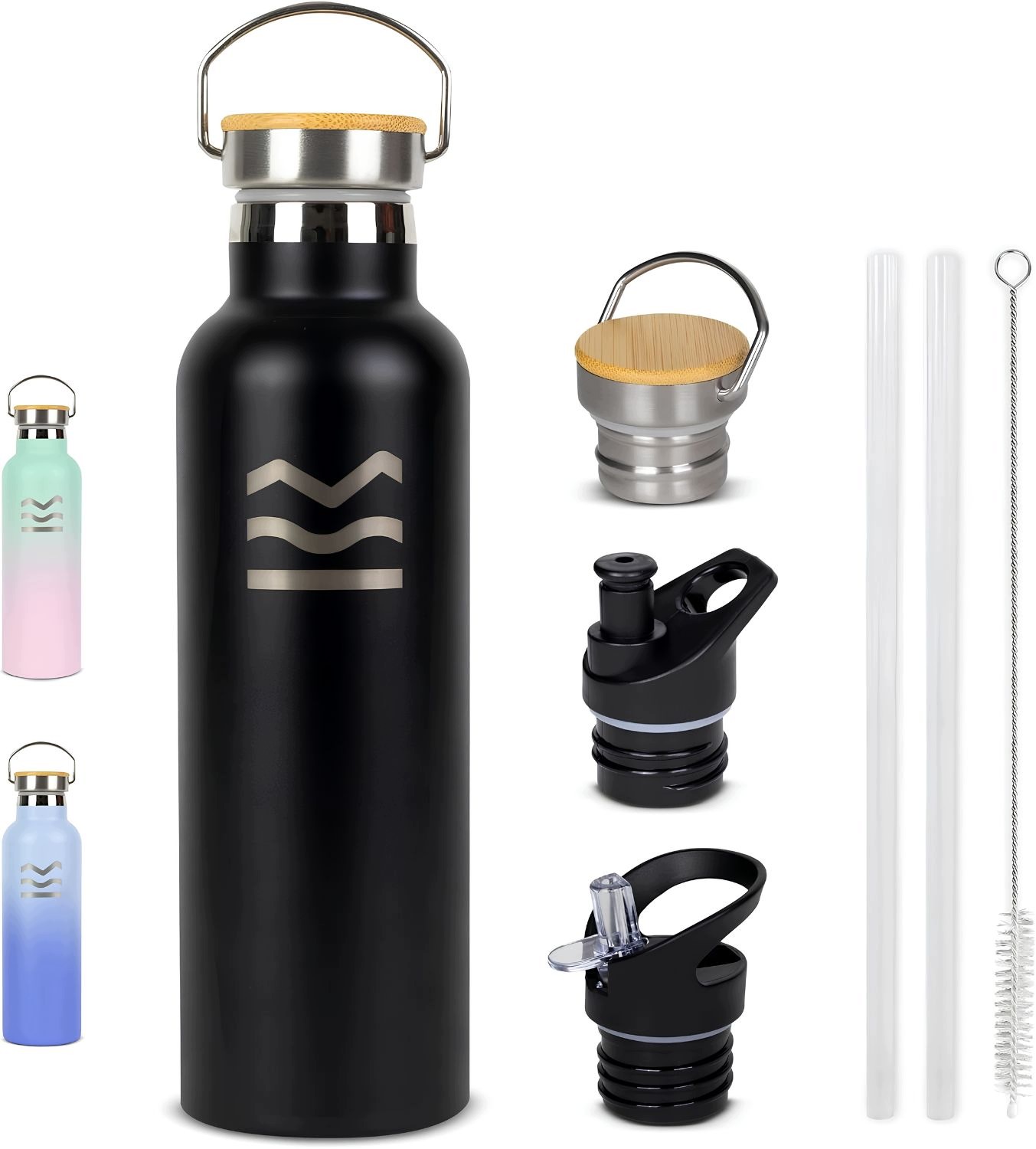 Termoláhev 750 ML Nerezová Ocel Vzduchotěsná, 3 Uzávěry