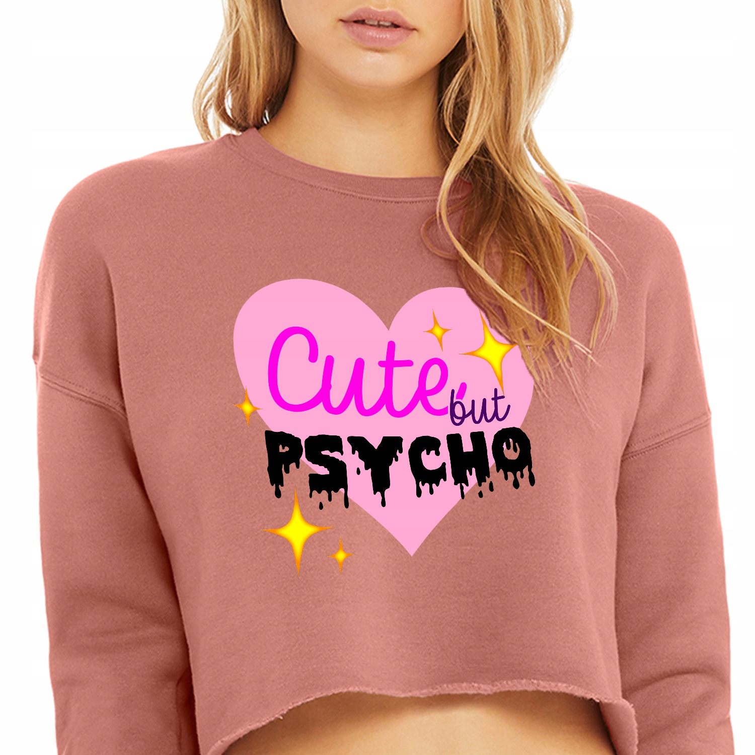 Pohodlná krátká Mikina Růžová Cute But Psycho Wz M