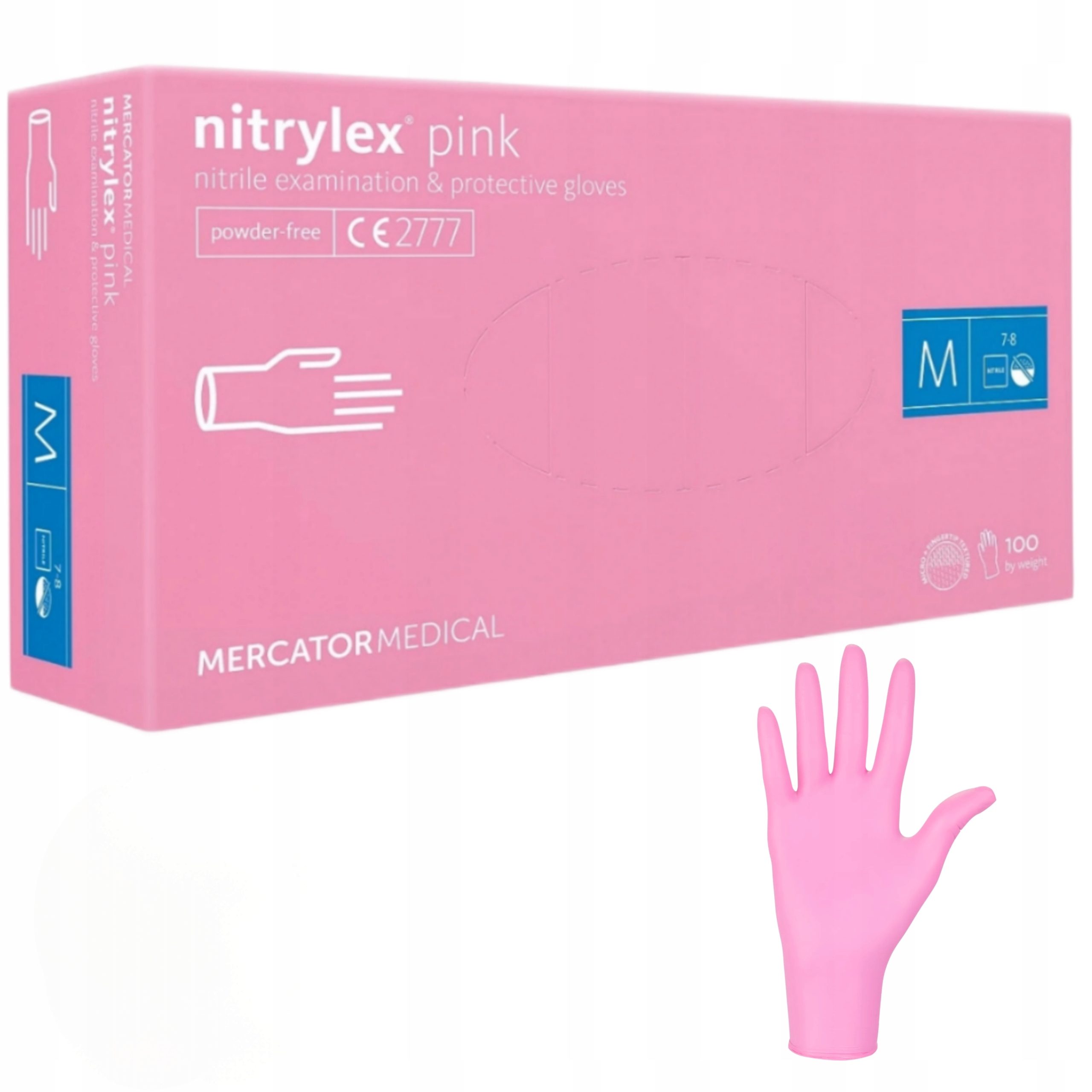 

Rękawice Rękawiczki Nitrylowe Mercator Różowe M