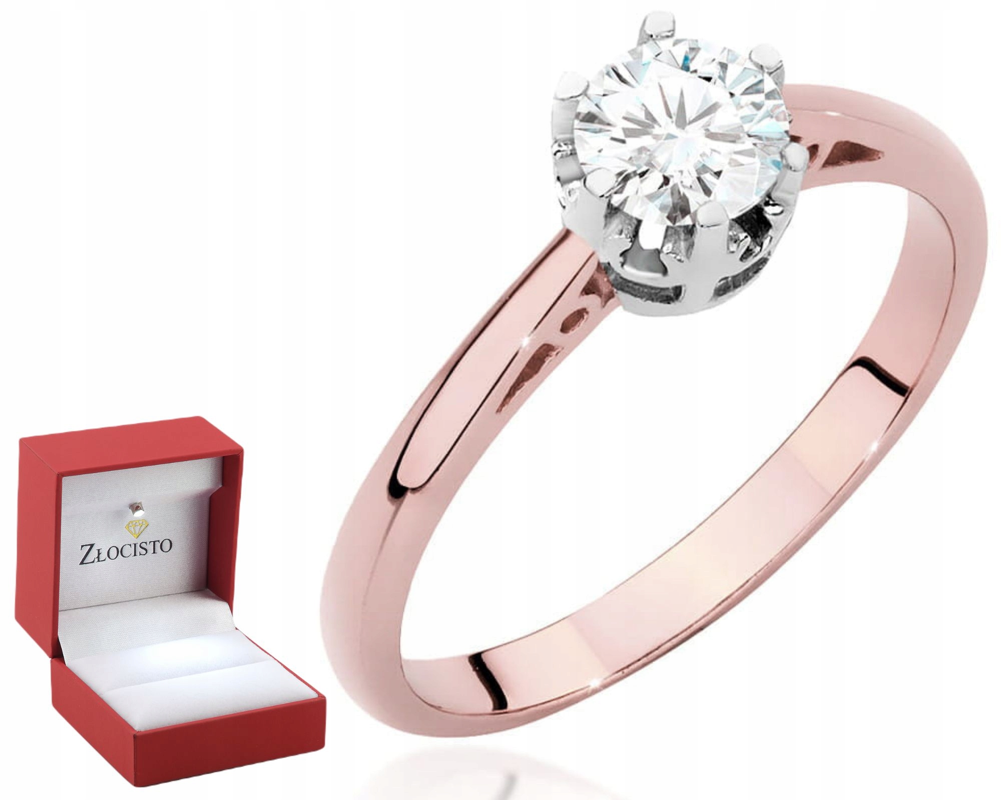 Růžové Zlato Prstýnek Diamant Briliant Gravírování 585 Dárek