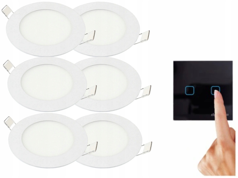 Sada Lampička Halogen Stropní Led 3W 6x Vypínač
