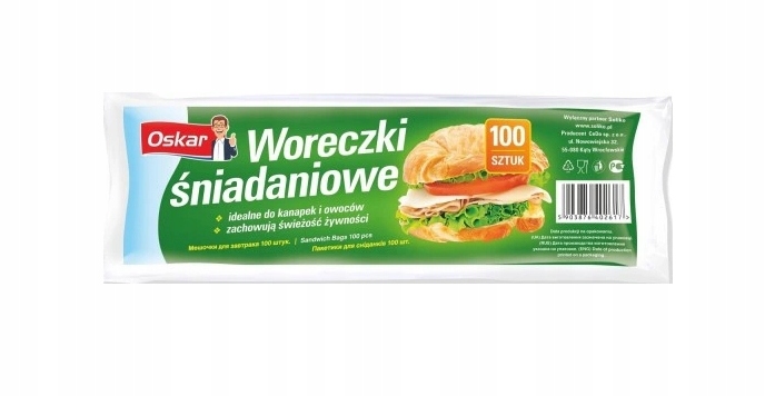 

Oskar, Woreczki śniadaniowe, 100 sztuk
