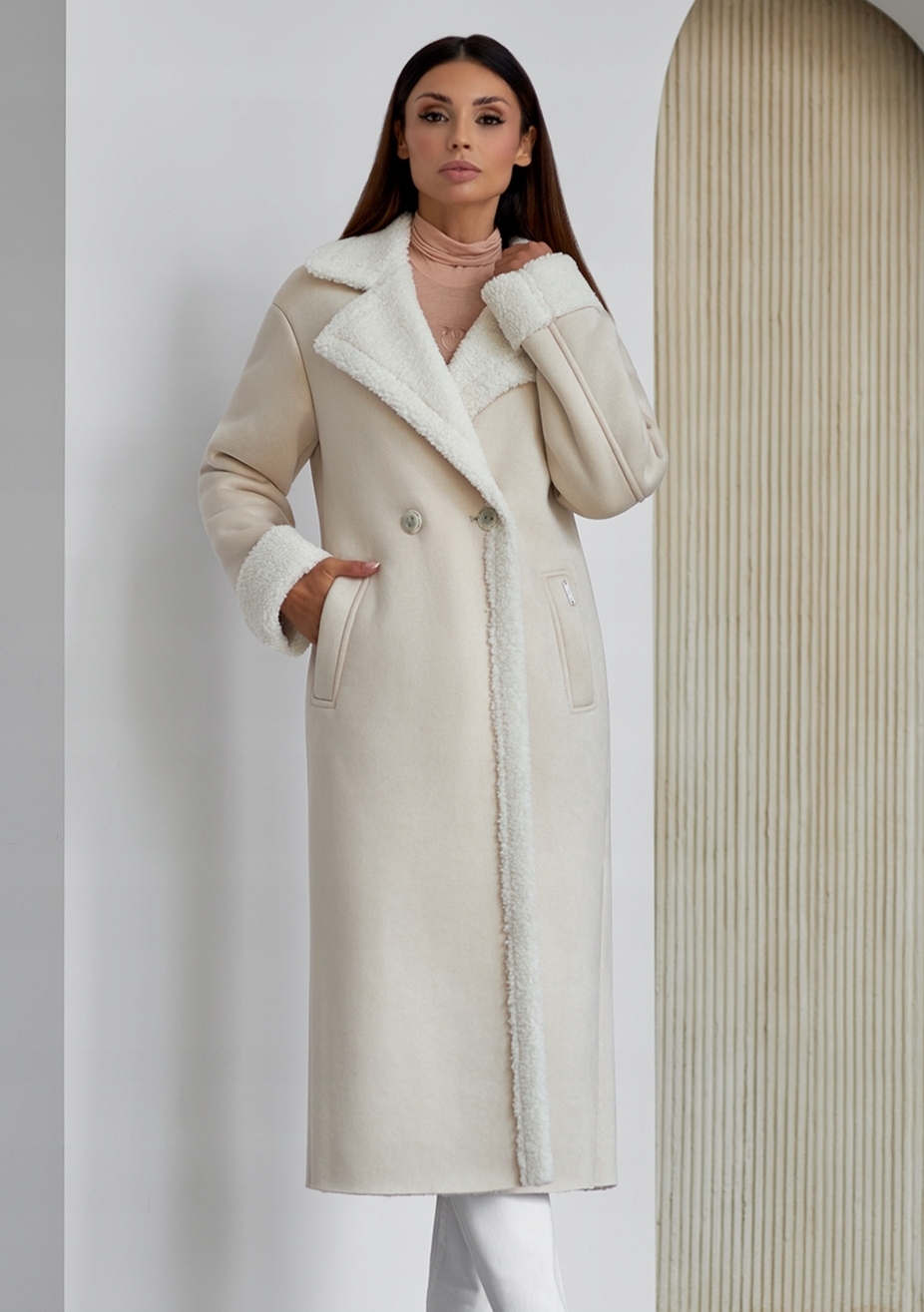 Zartex kabát na podzim a zimu dámský klasický kožich Ellie krém AW24 vel. Xs