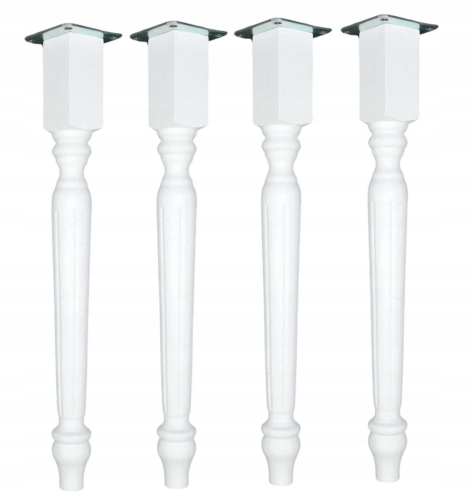 Drevená noha k stolu, stolová noha, biely lak 48 cm, upevnenie