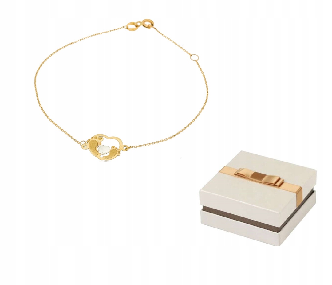 Zlatý náramek na nohy v srdci BZ144