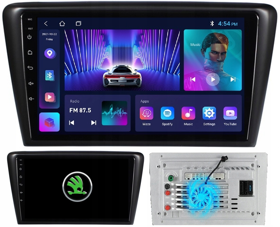 Radio Nawigacja Android Skoda Rapid 2012-2017+KAMERA+WENTYLATOR 2/64GB