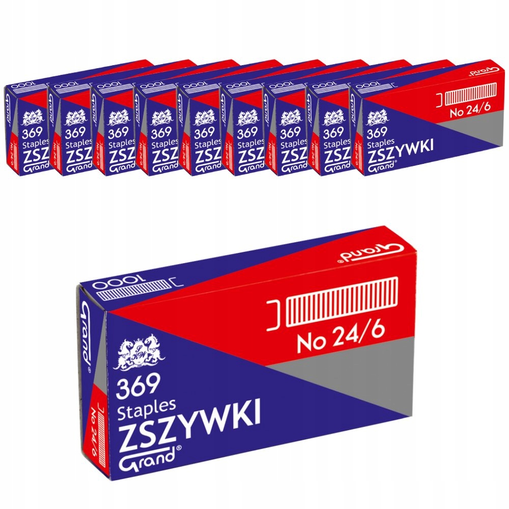 

Zszywki 24/6 Grand Ocynkowane 1000szt x10