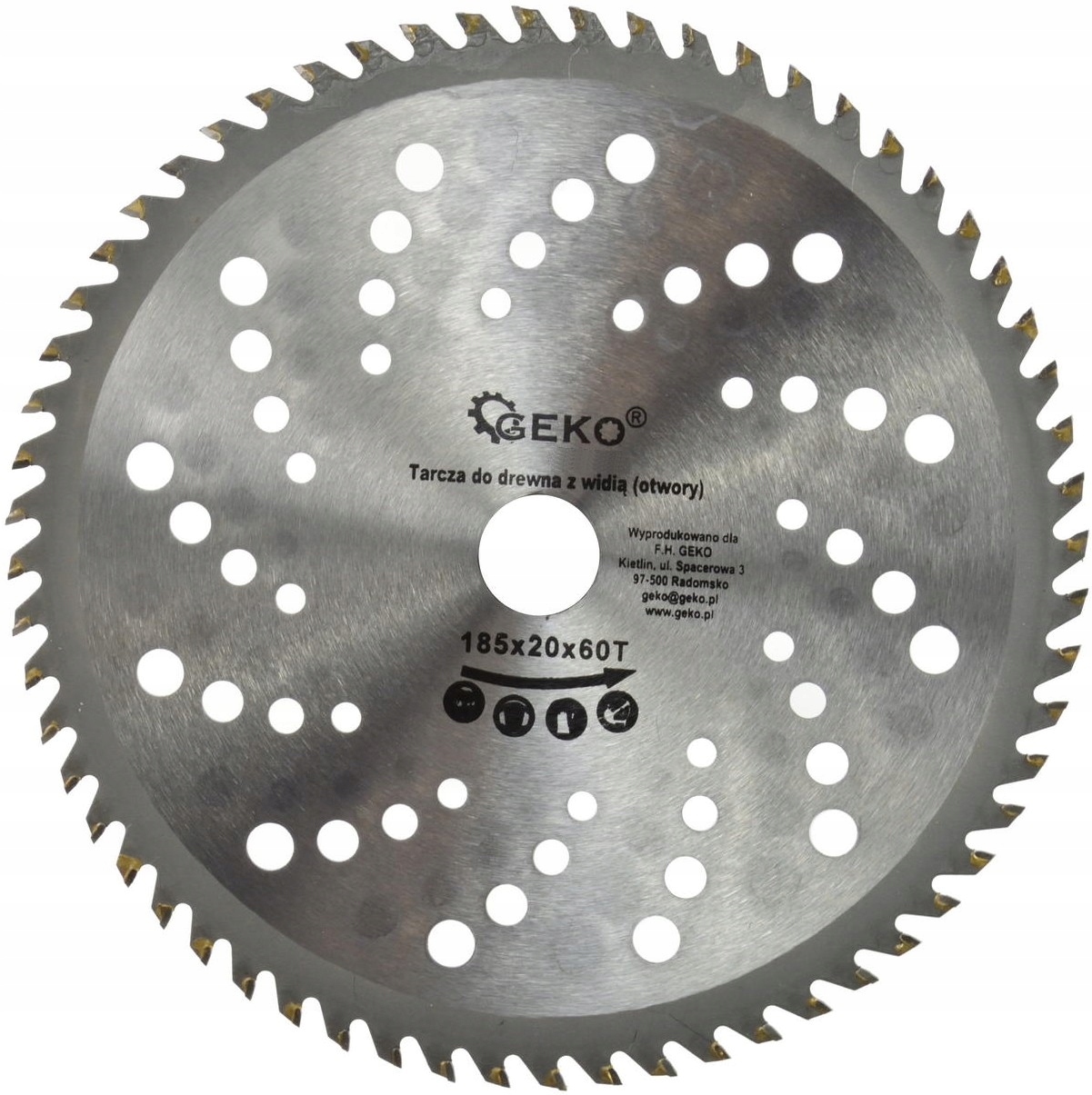 Piła Tarcza do cięcia drewna WIDIOWA Pilarka WIDIA WĘGLIK 185x20x60T OTWORY EAN (GTIN) 5901320809029