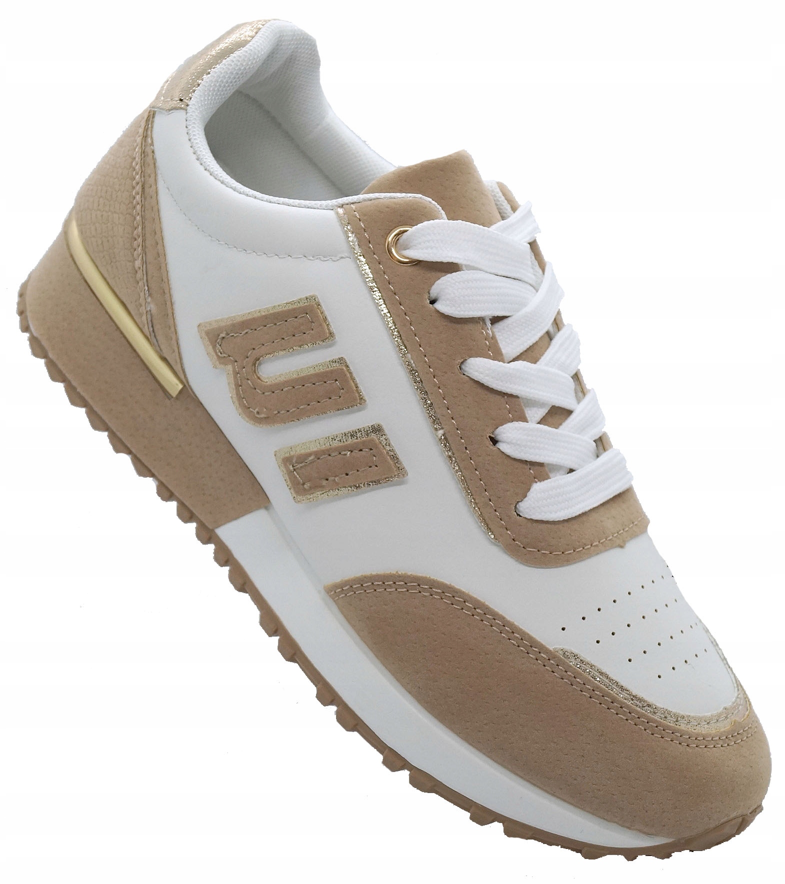 

Buty Damskie Adidasy Beż Sneakersy Złoto Khaki R39