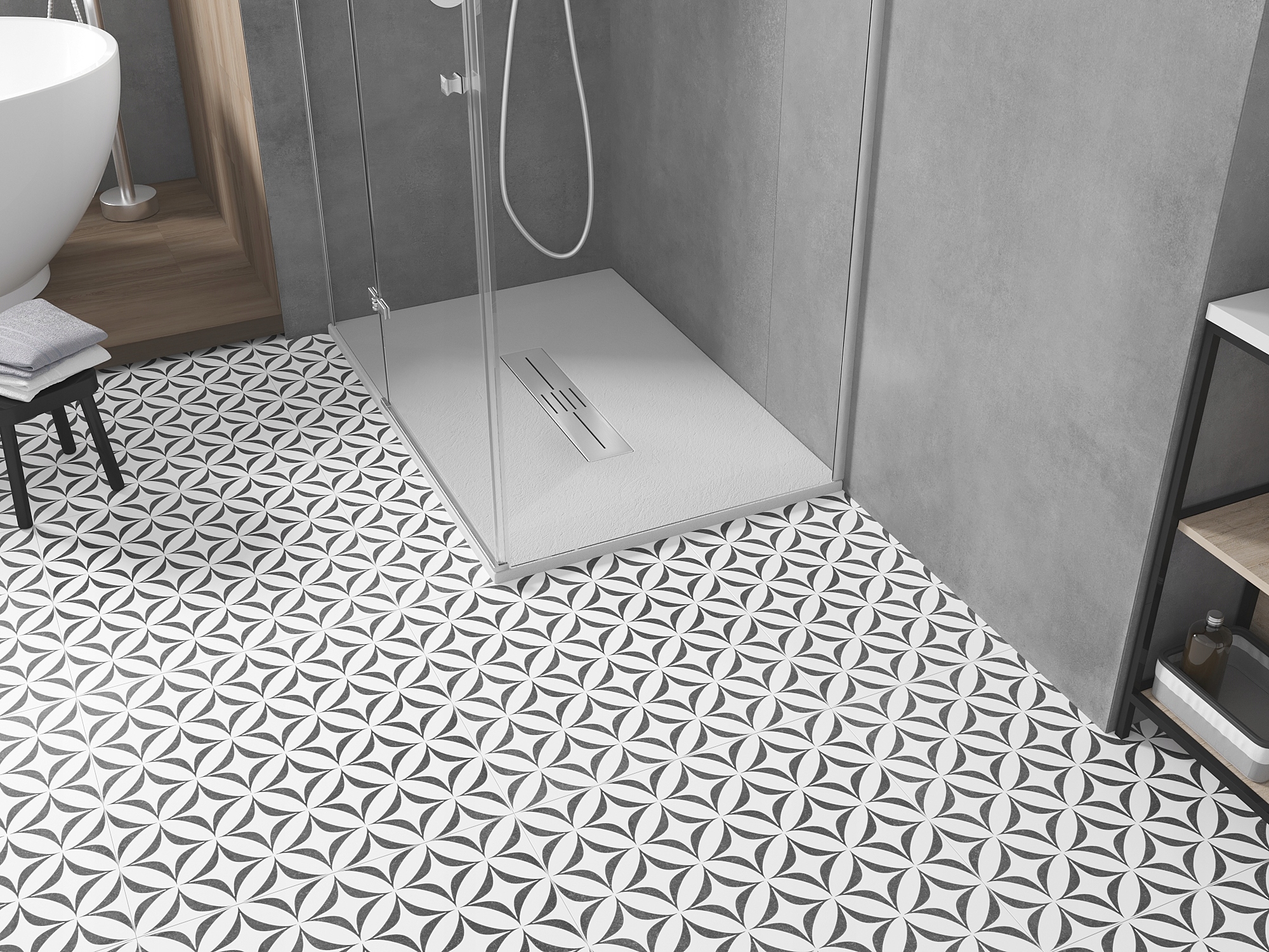 MEXEN TORO BRODZIK PROSTOKĄTNY SMC IMITACJA KAMIENIA 140 x 80 CM BIAŁY Linia Toro