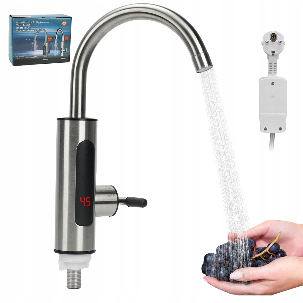 Průtokový Ohřívač Vody Elektrický Kohoutek LCD Kuchyňská Baterie
