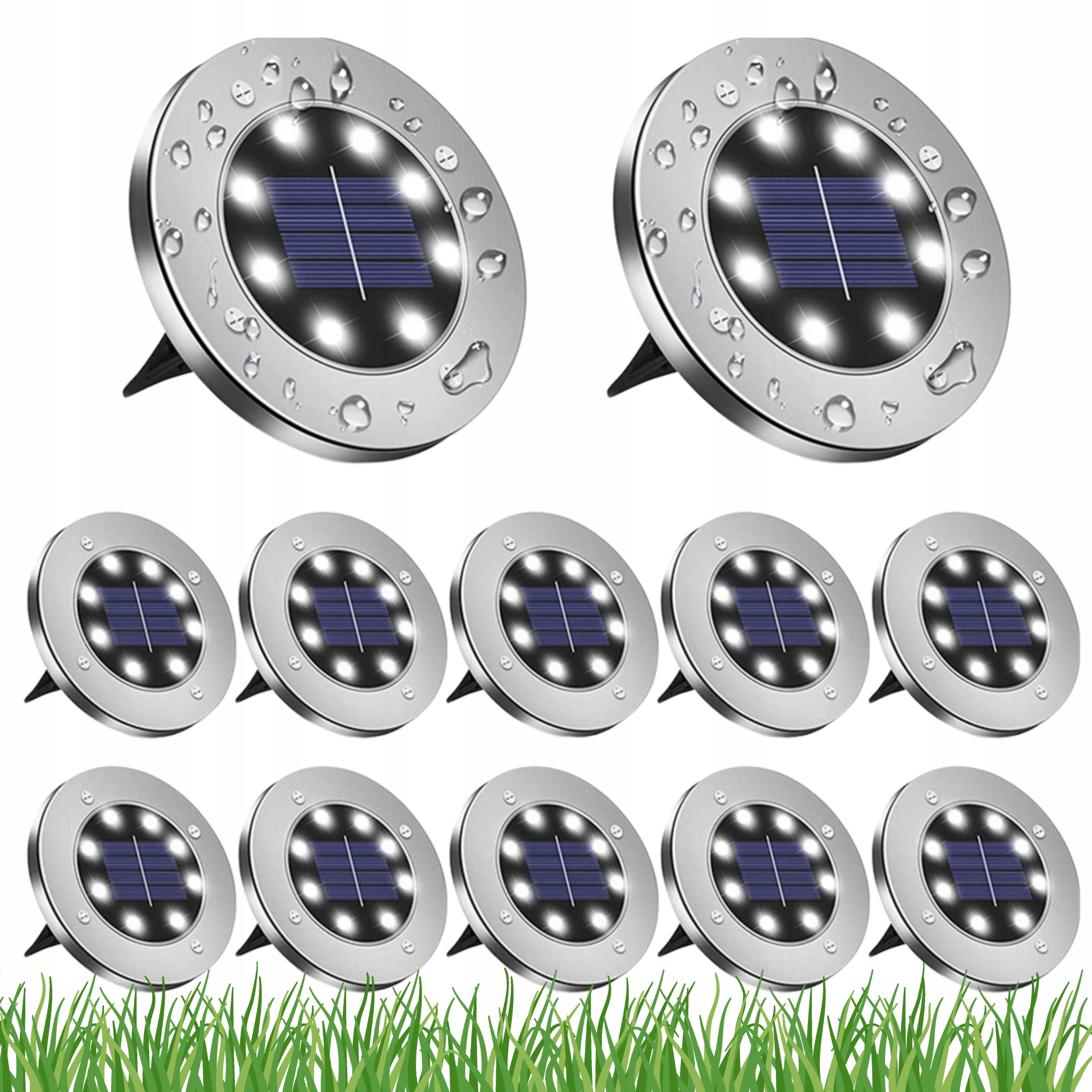 Lampy Ogrodowe Lampki Led Wbijane Lampa Solarna Wbijana Gruntowa Zestaw 12x