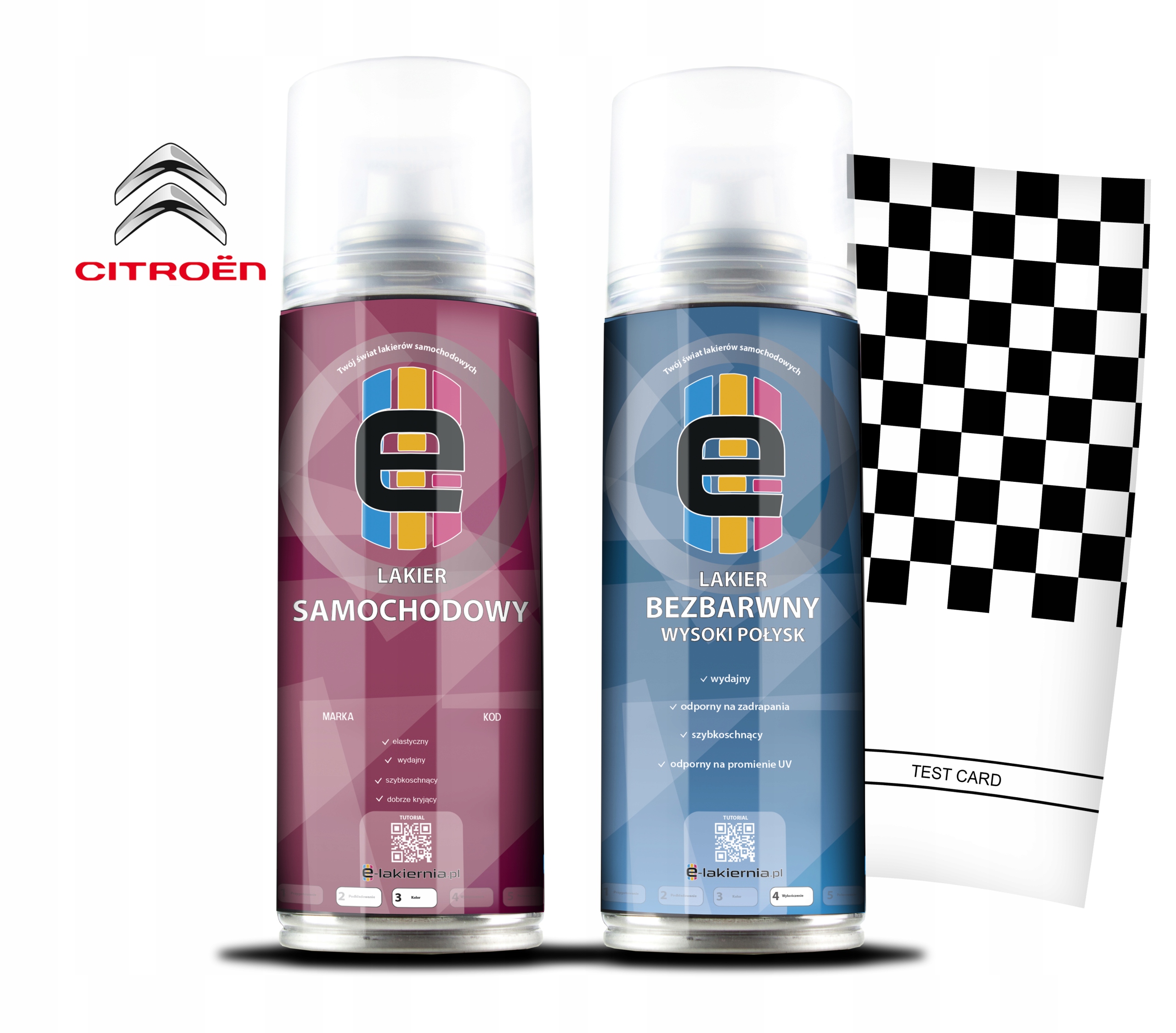 Zestaw Lakier Samochodowy W Sprayu Citroen Każdy Kolor Bezbarwny