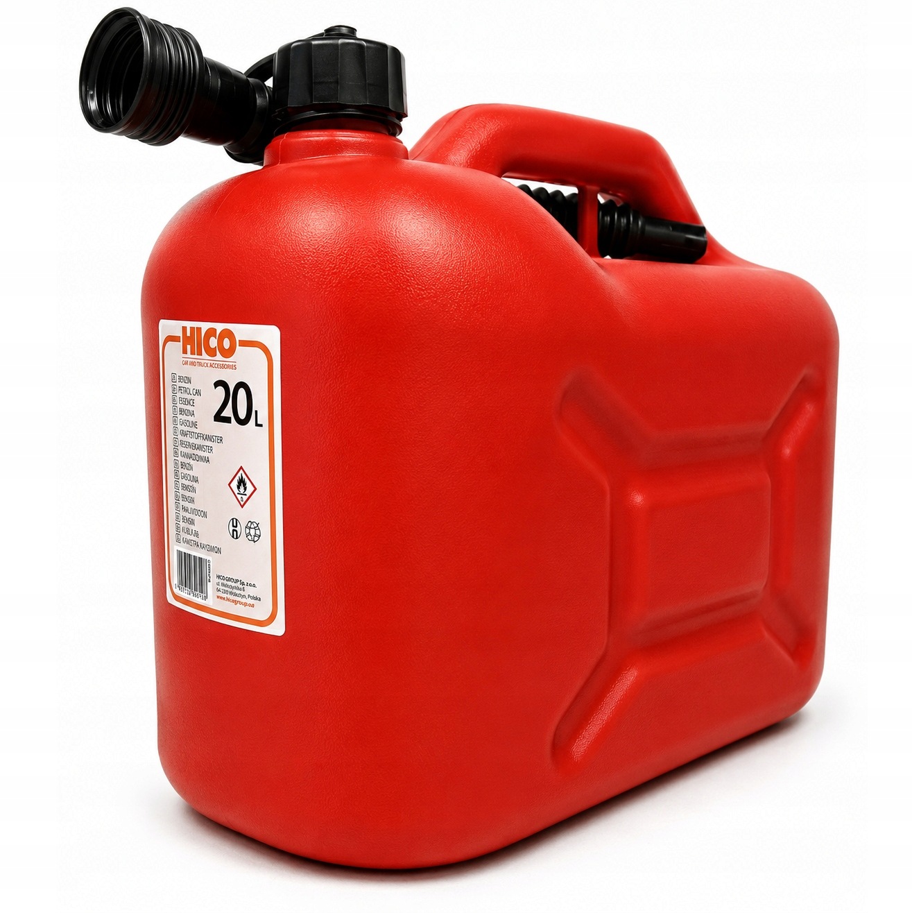 Kanister 20L na paliwo Hico Pb On czerwony