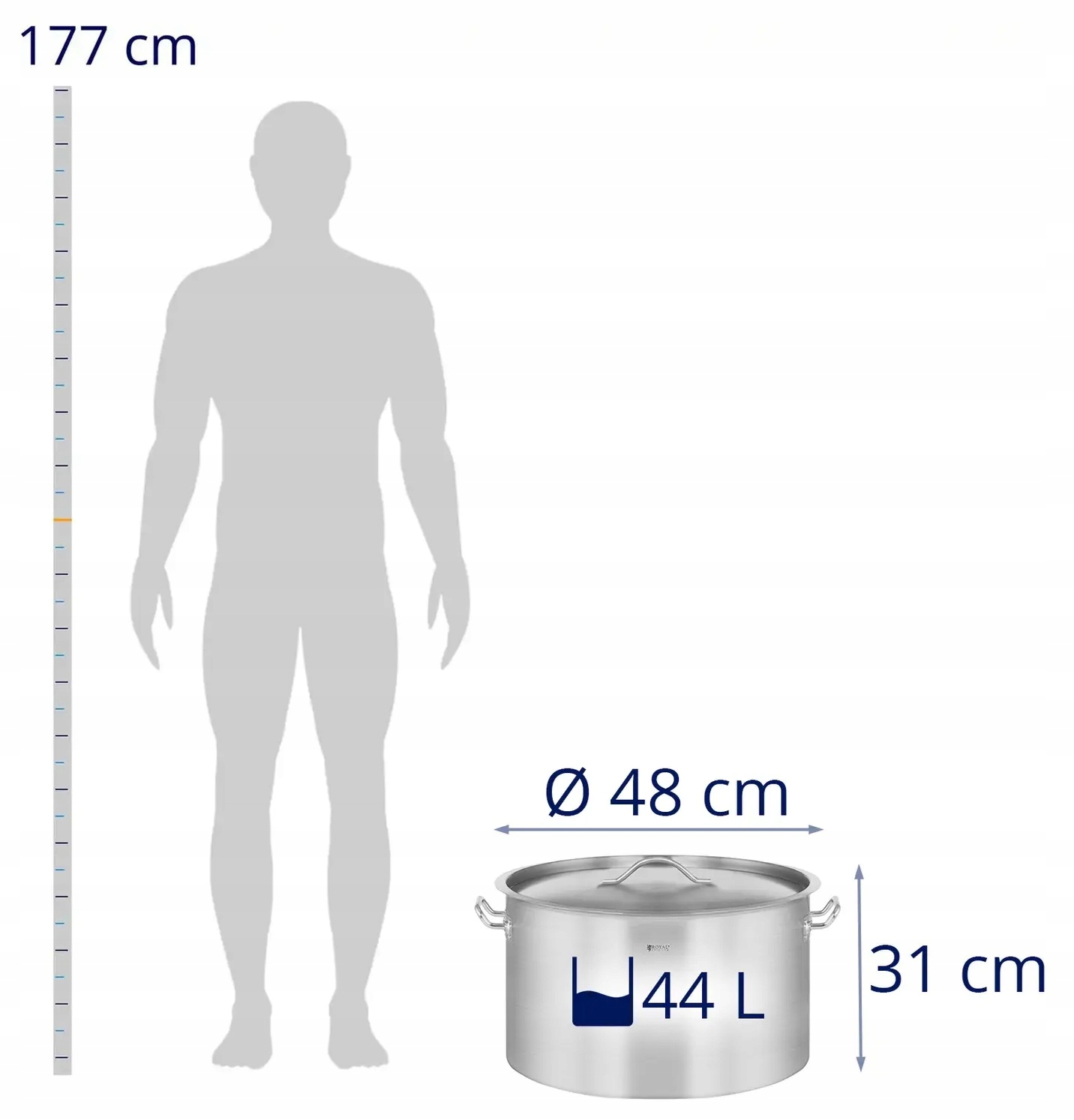 Garnek ze stali nierdzewnej 44 l 45 cm Royal Catering RCST-44E3-S 10011080