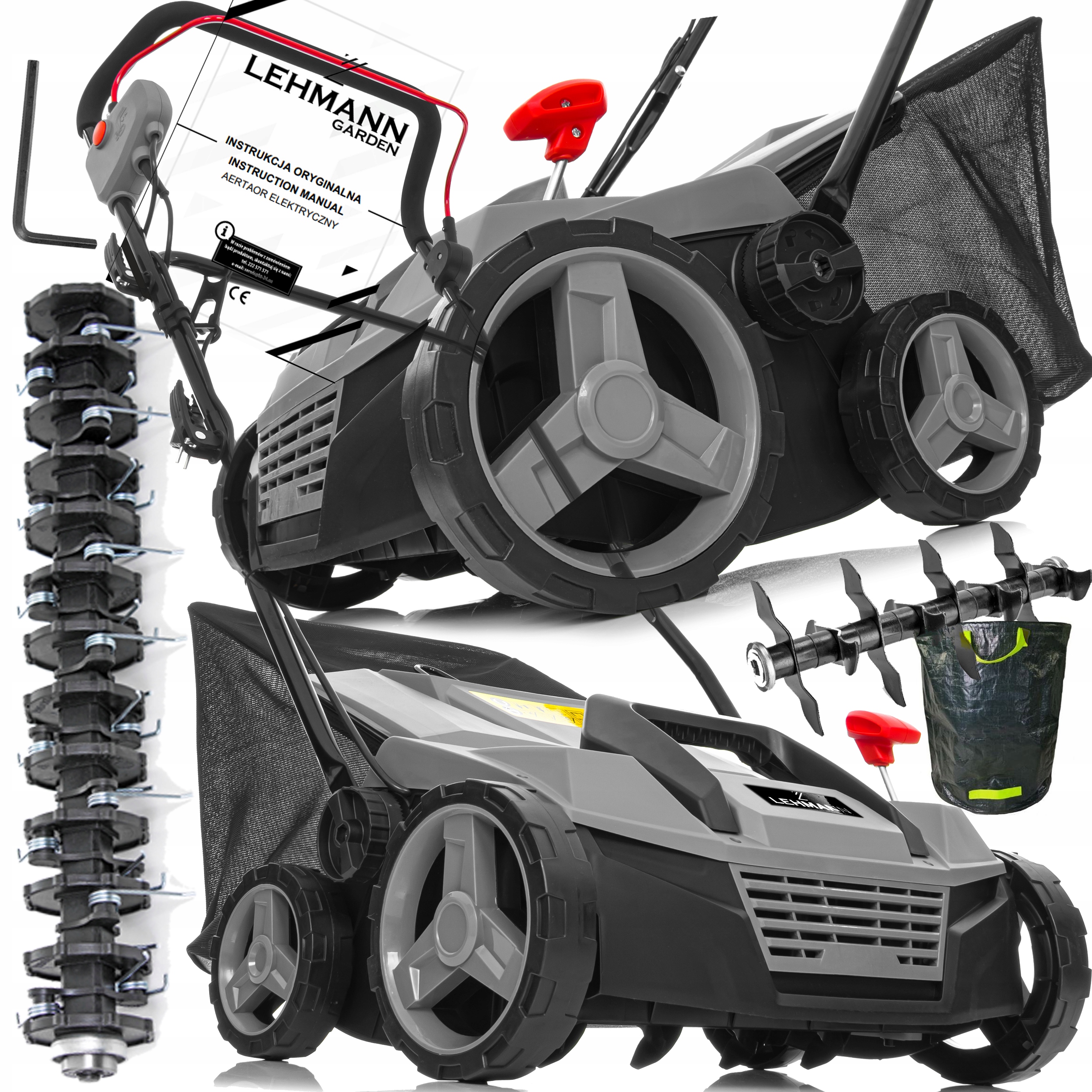Aerator Wertykulator Elektryczny Lehmann Do Trawy Regulacja Z Koszem 2600W