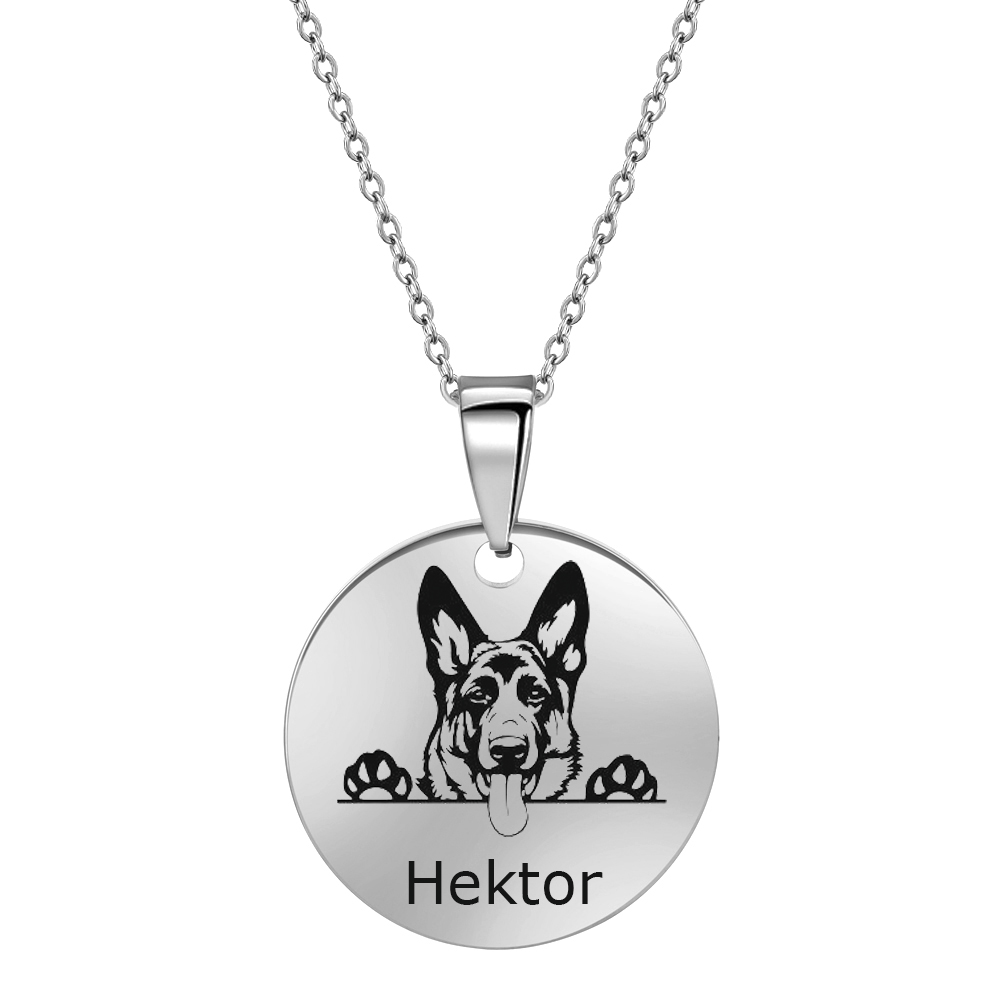 Srebrny Naszyjnik Pies Pupil Przyjaciel Człowieka Pyszczek Pudełko + Grawer Marka Inna marka