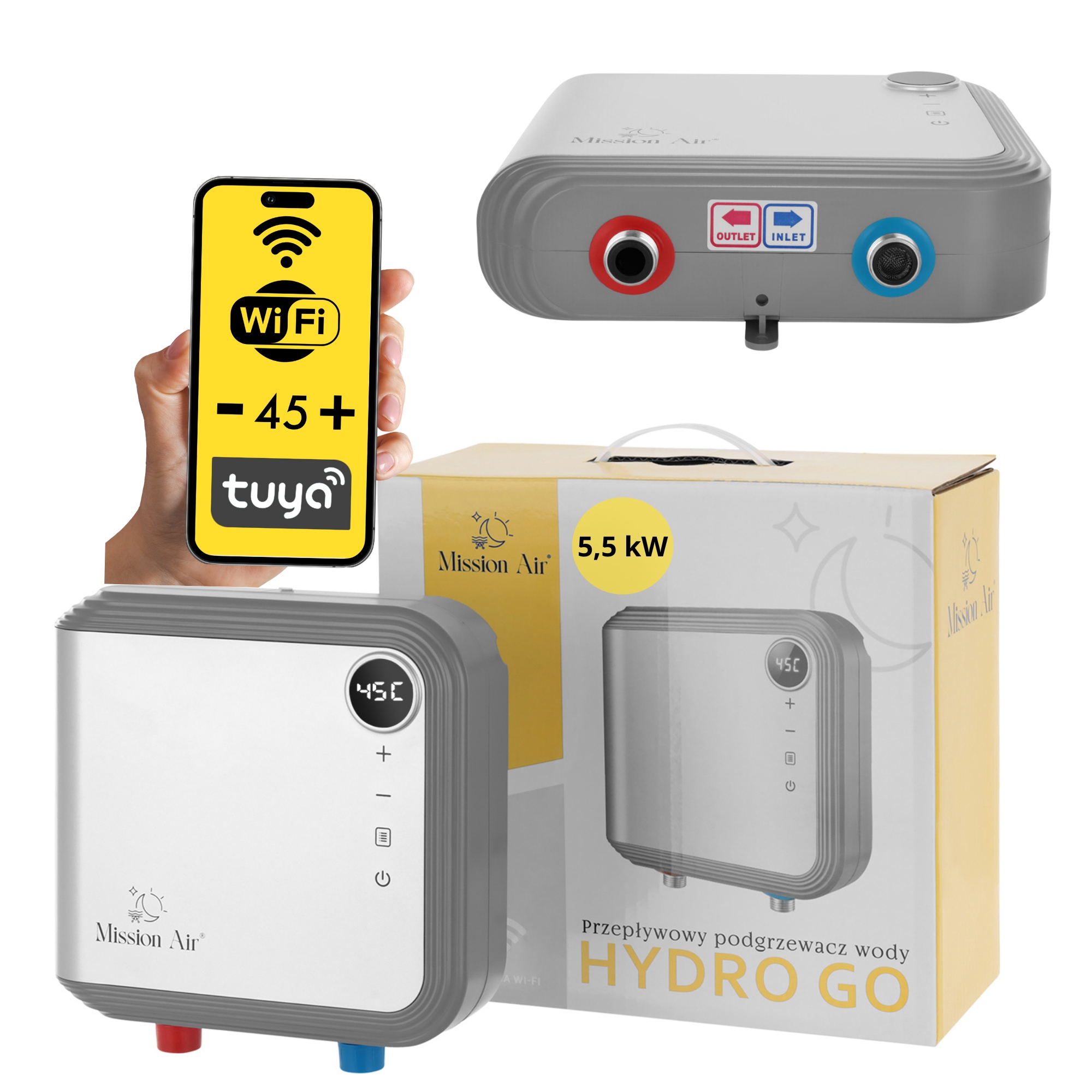 Elektrický prietokový ohrievač vody 7 kW Wifi