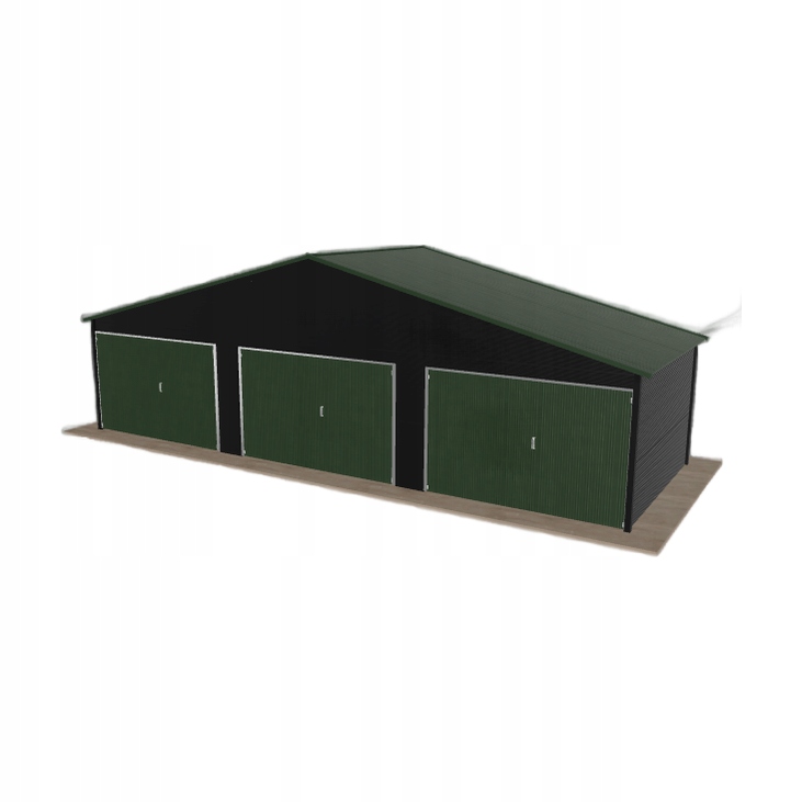 Plechová garáž 10x3.5 m, třípolohová, dvoupolohová, černá