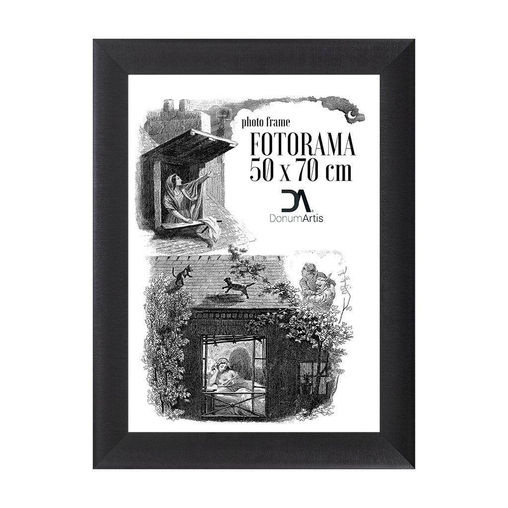 Fotorama Toscana černá mat struktura 50x70 62x82