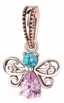 Charms Pozlacený Závěsný Motýl Barevný Motýlek Butterfly Stříbro 925
