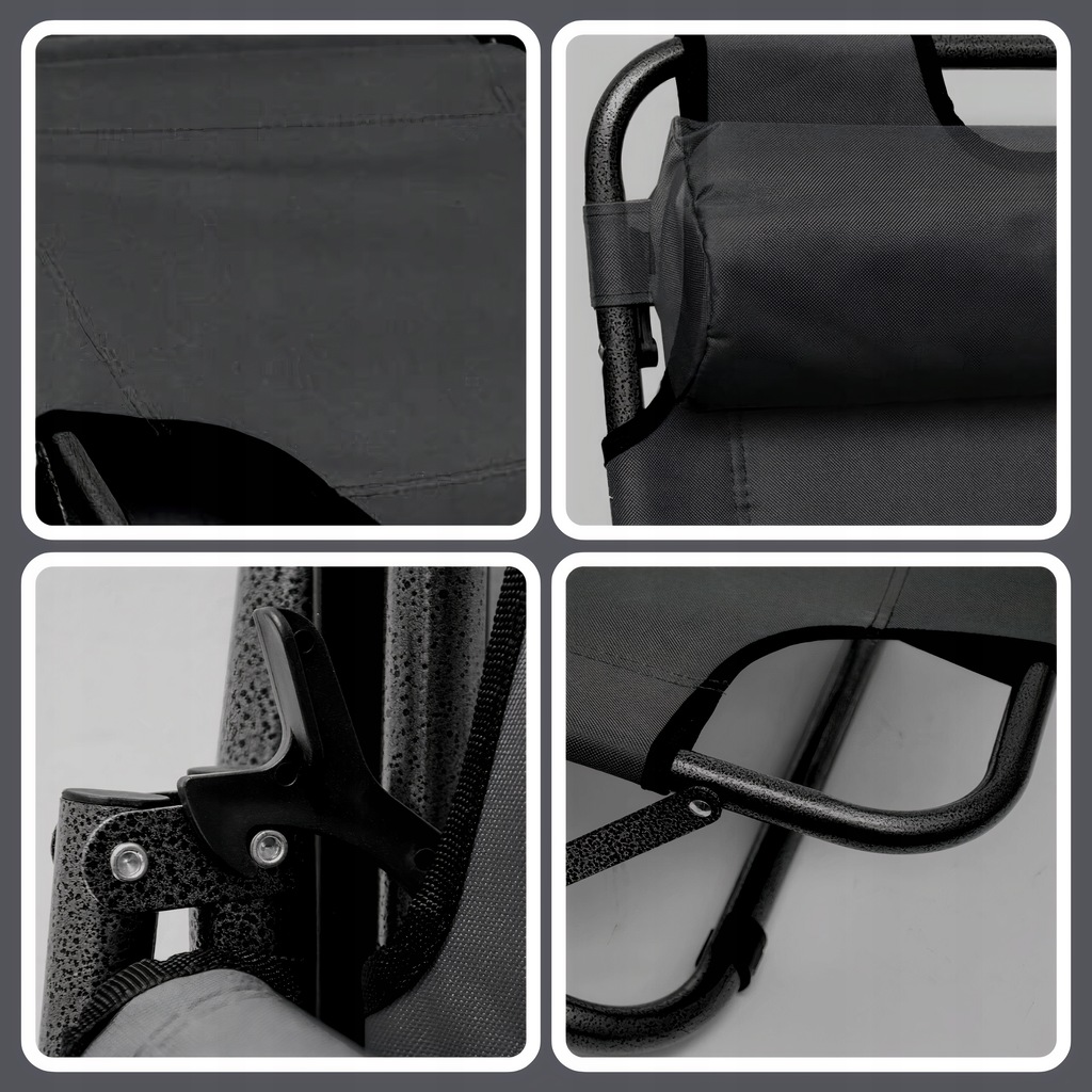 2x LEŻAK SKŁADANY NA TARAS DO OGRODU CZARNY METALOW LEŻANKA SKŁADANY 173cm Cechy dodatkowe antypoślizgowe nóżki podłokietniki regulowane oparcie