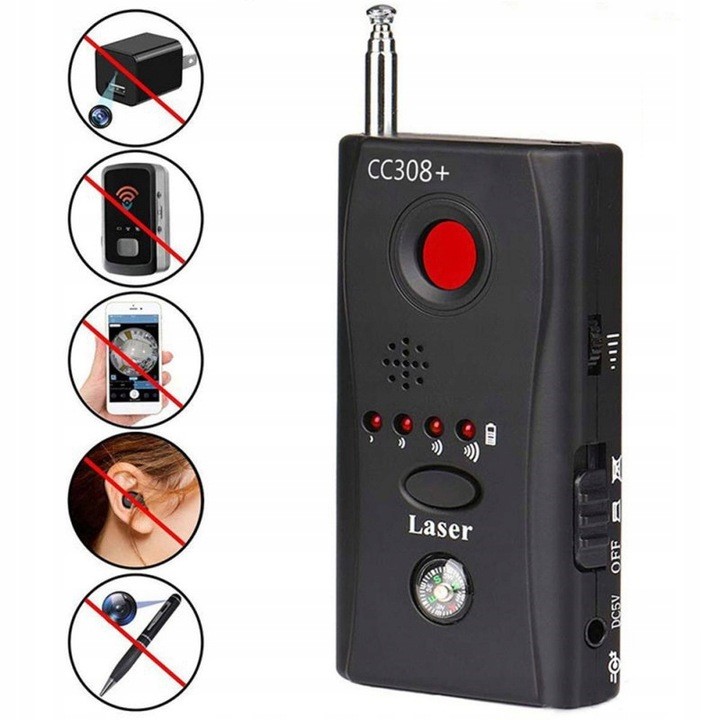 ANTY SZPIEG WYKRYWACZ KAMER PODSŁUCHÓW GPS GSM DETEKTOR LOKALIZATOR LASER Kod producenta 00028H3