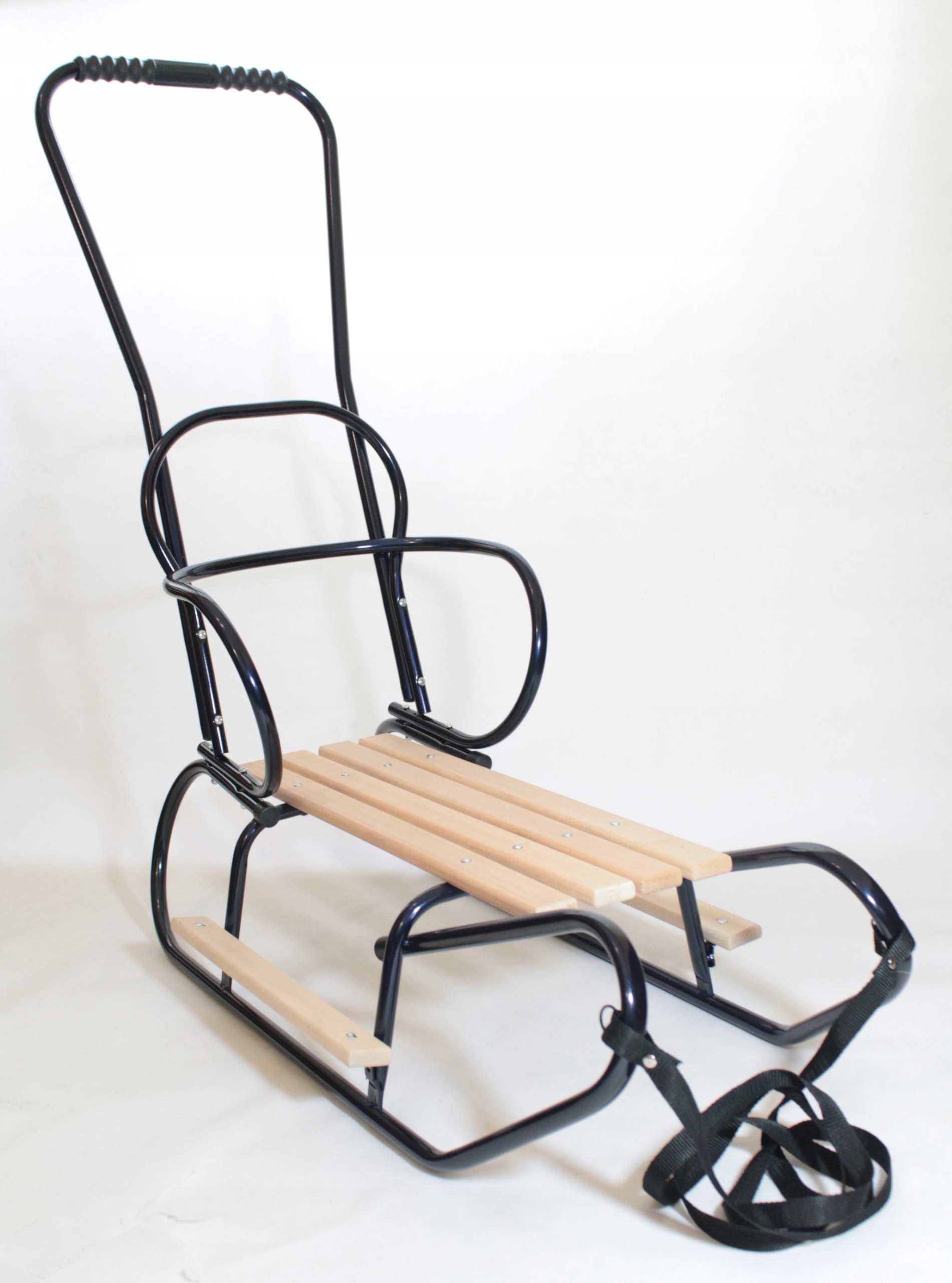 Sanki Z Oparciem Pchaczem Metalowo Drewniane