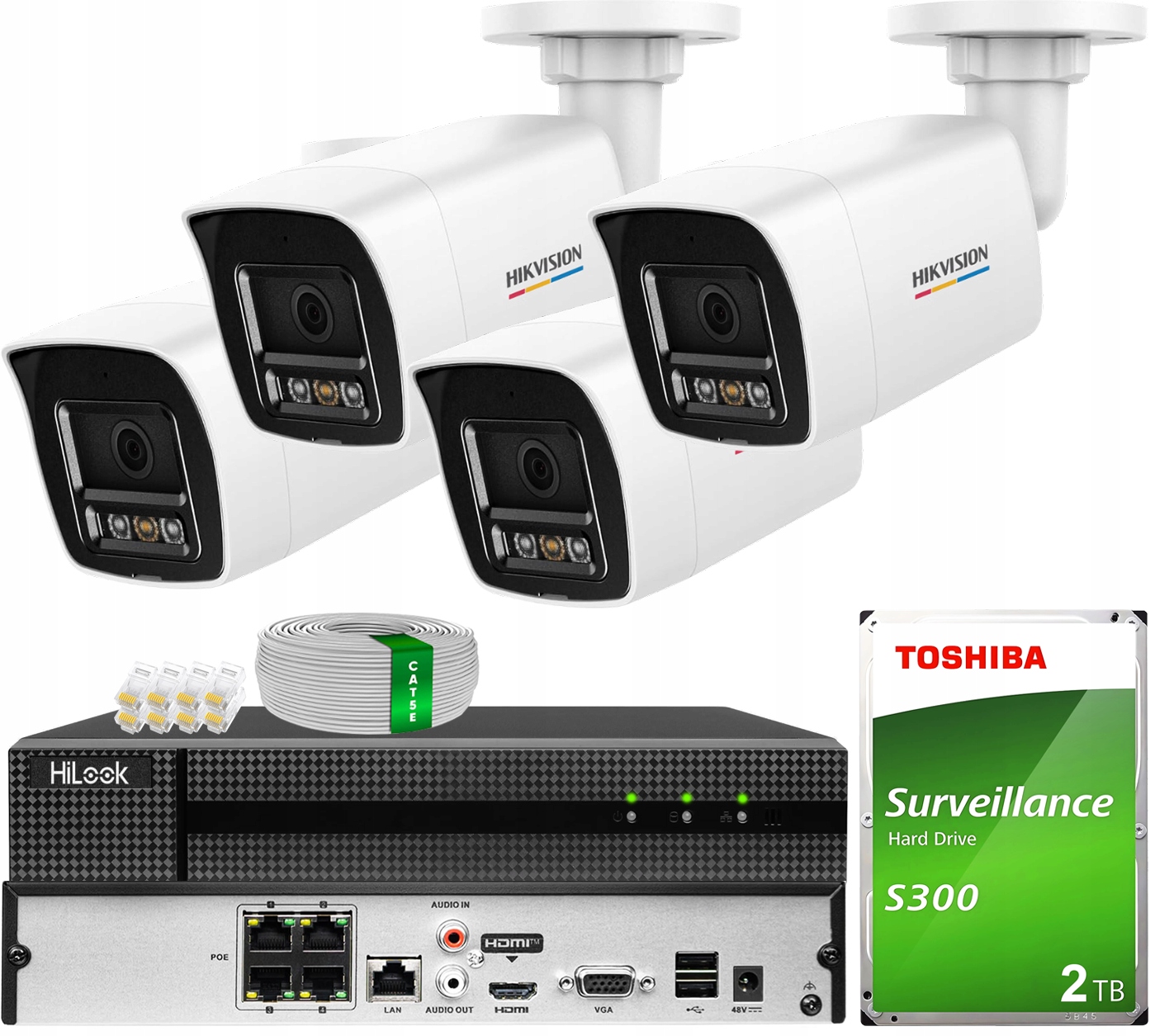 Monitorovací systém pro 4 Ip kamery 6MPX Smart Hybrid Hikvision ColorVu 2TB