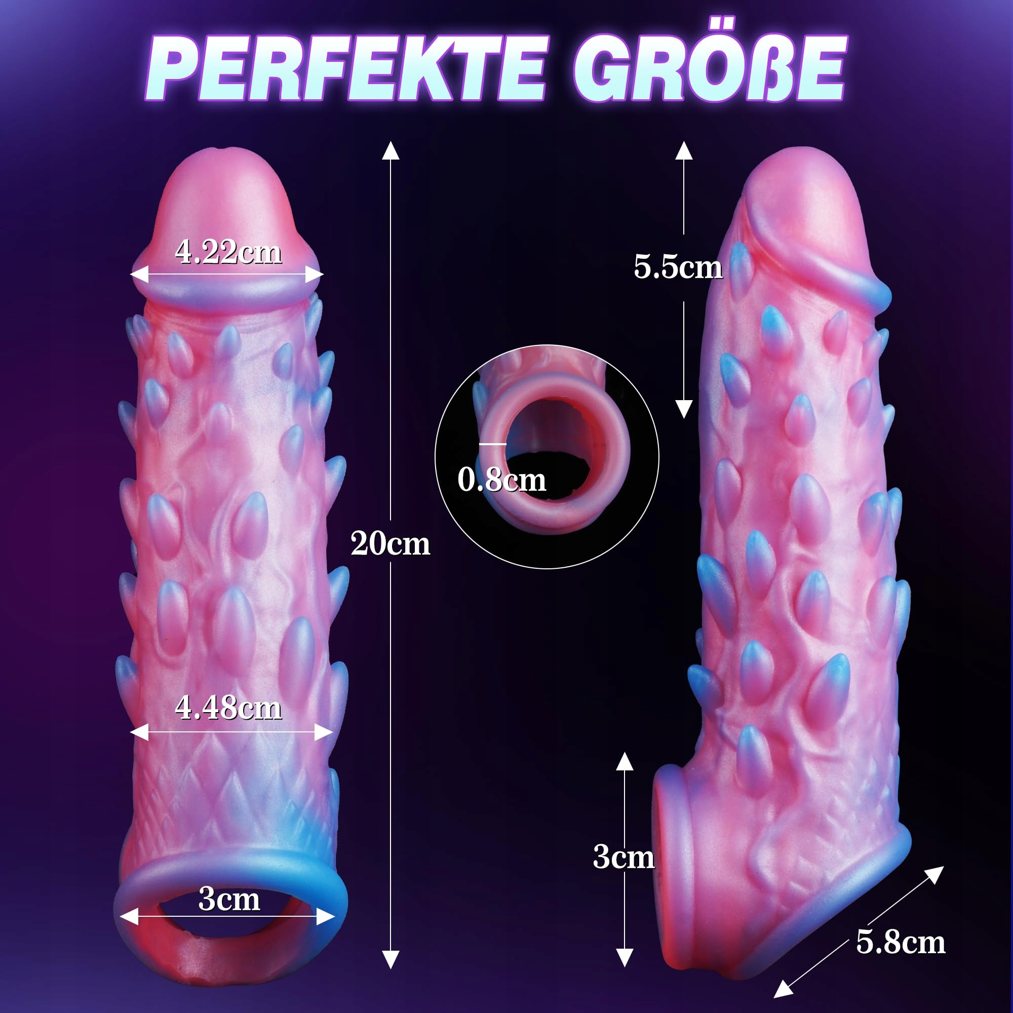 PENISHÜLLE Przedłużenie Penisa 20cm Z Wypustkami Dla Mężczyzn i Par — miniatura 5