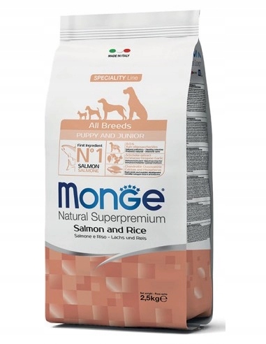 Sucha karma Monge Puppy Łosoś Z Ryżem 12KG