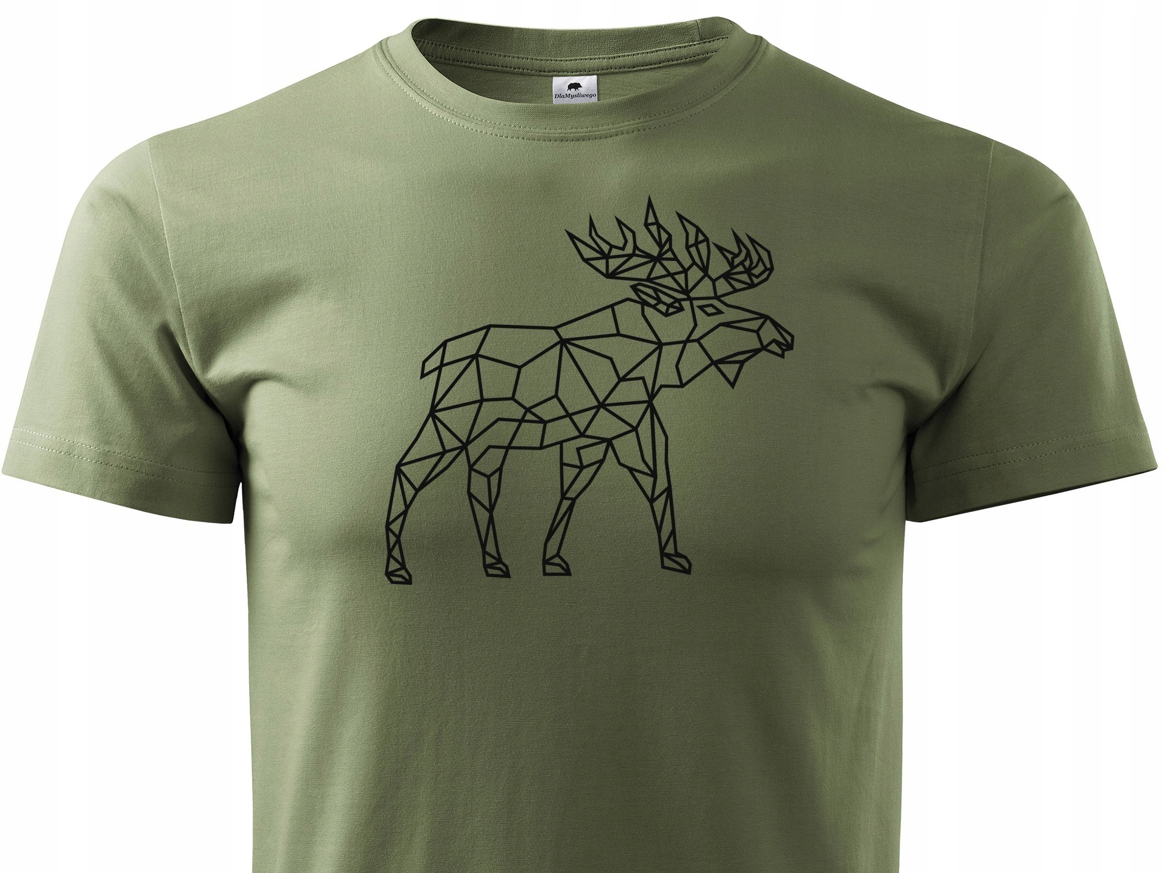 

T-shirt militarny z nadrukiem geometrycznym Łosia